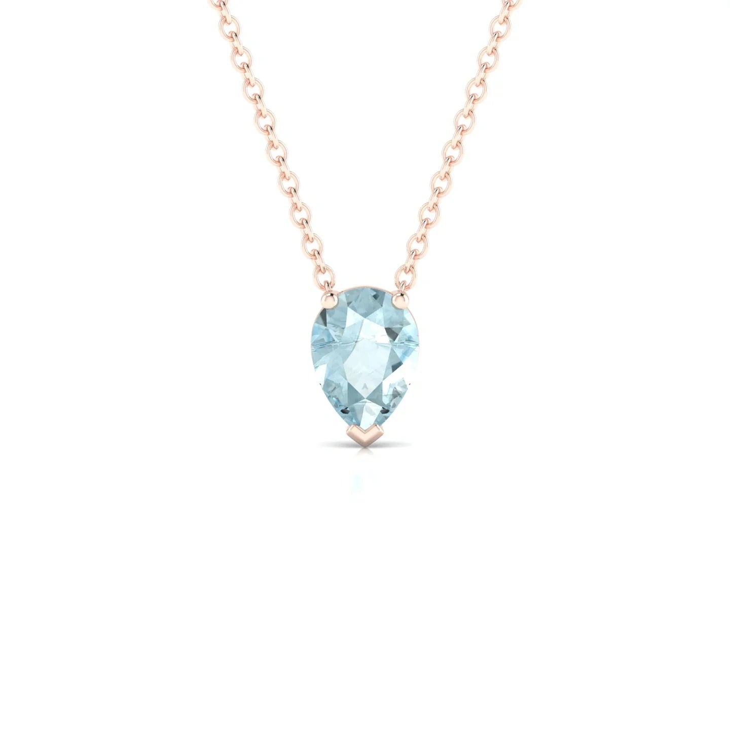 Radiance | 18k Rose Gold 7 x 5 mm Pear Aquamarine Pendant
