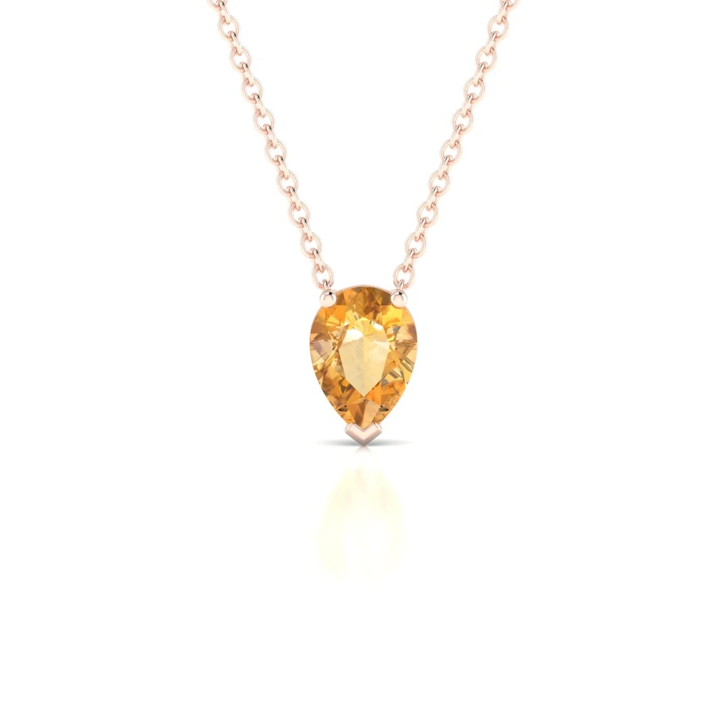 Radiance | 18k Rose Gold 7 x 5 mm Pear Citrine Pendant