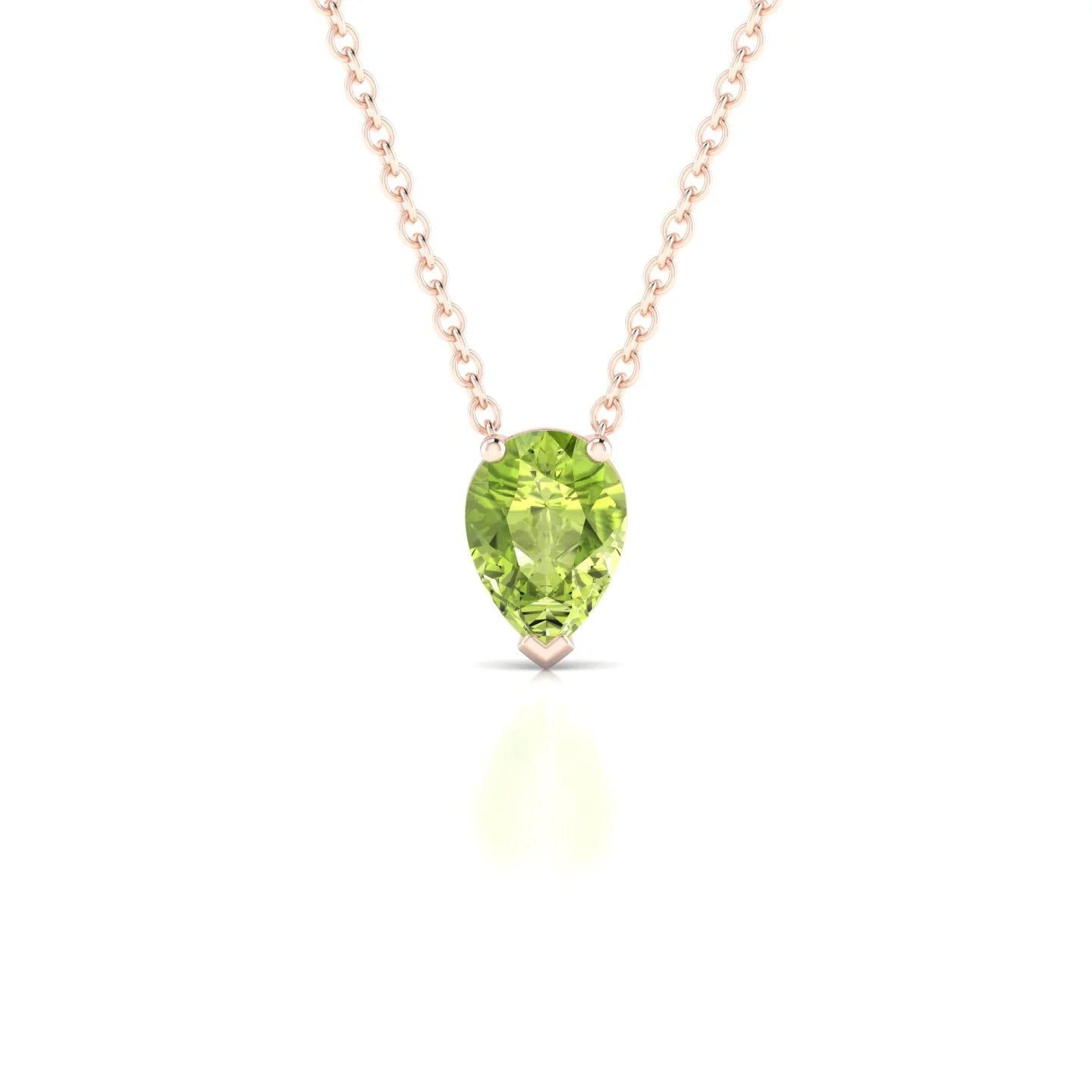 Radiance | 18k Rose Gold 7 x 5 mm Pear Peridot Pendant