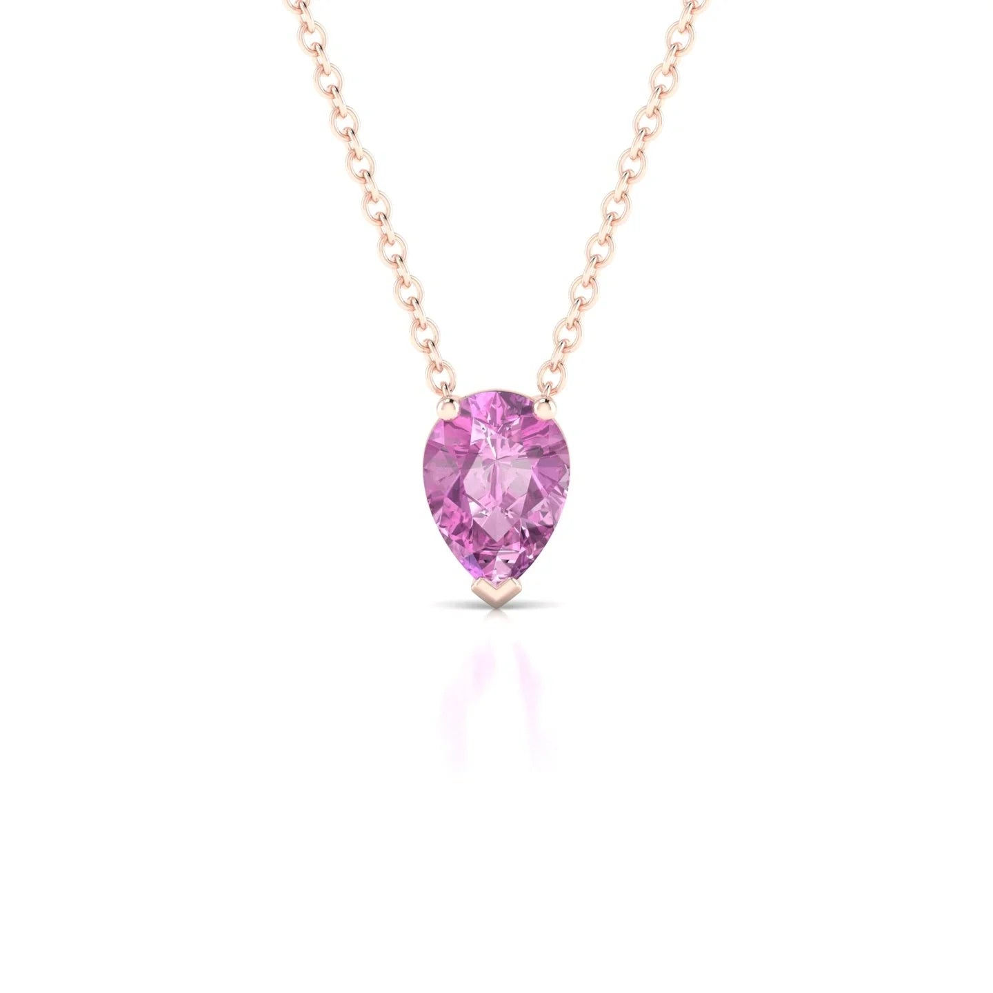 Radiance | 18k Rose Gold 7 x 5 mm Pear Pink Sapphire Pendant