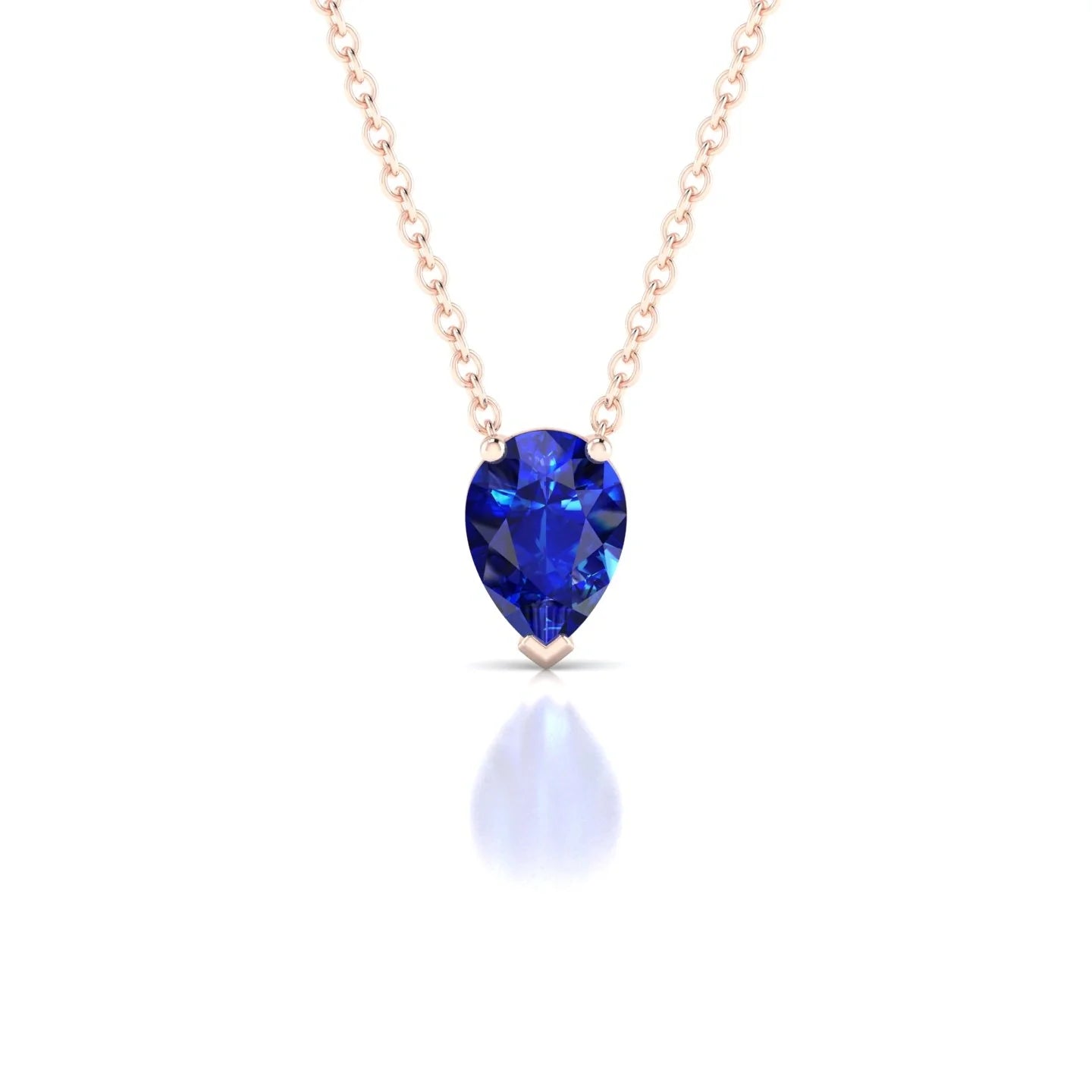 Radiance | 18k Rose Gold 7 x 5 mm Pear Sapphire Pendant