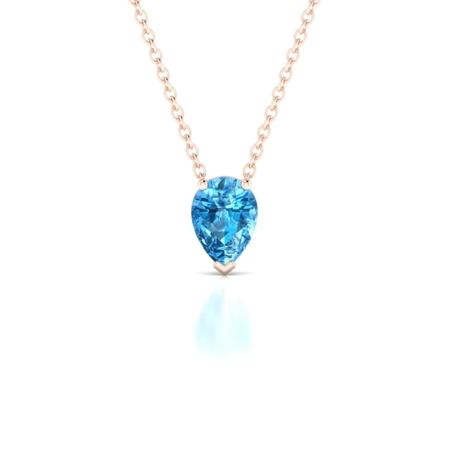 Radiance | 18k Rose Gold 7 x 5 mm Pear Topaz Pendant