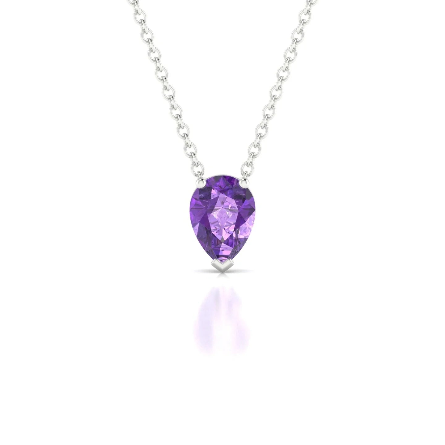 Radiance | 18k White Gold 7 x 5 mm Pear Amethyst Pendant
