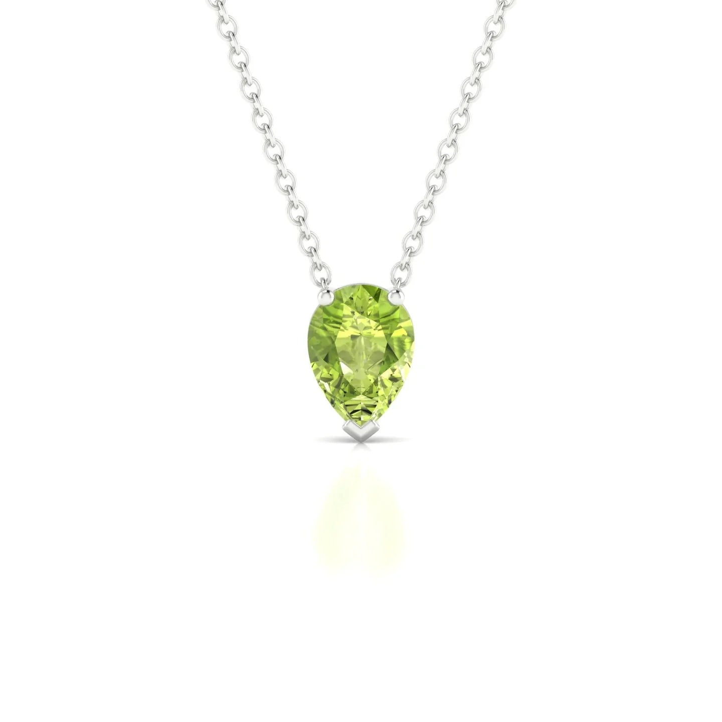 Radiance | 18k White Gold 7 x 5 mm Pear Peridot Pendant