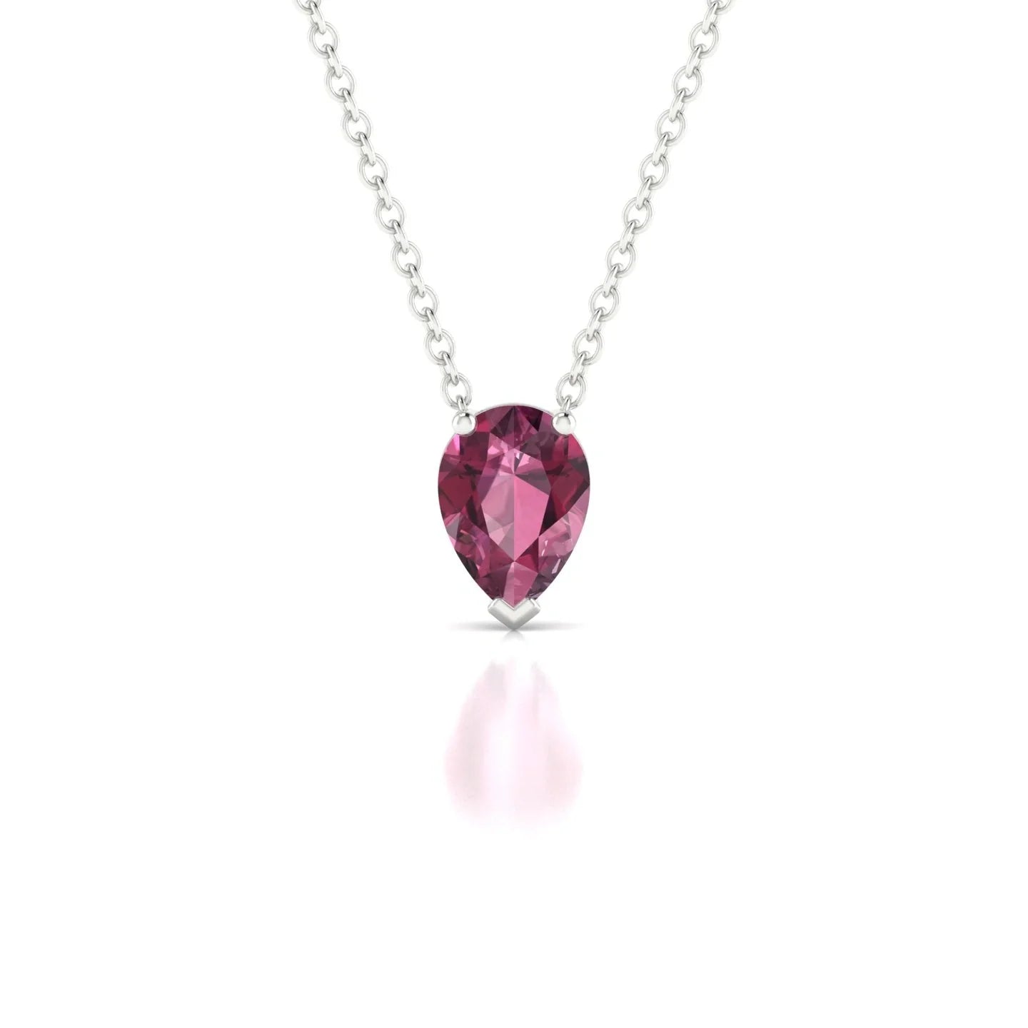 Radiance | 18k White Gold 7 x 5 mm Pear Rhodolite Pendant