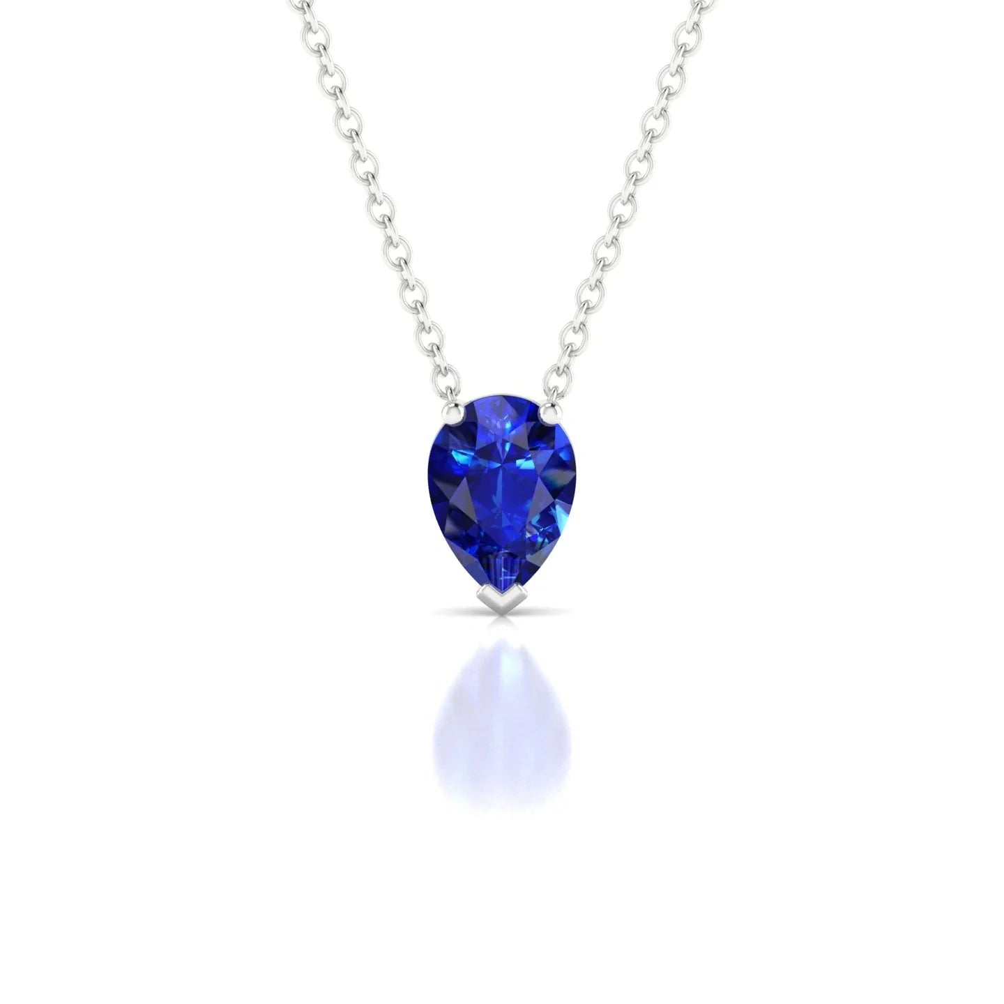 Radiance | 18k White Gold 7 x 5 mm Pear Sapphire Pendant