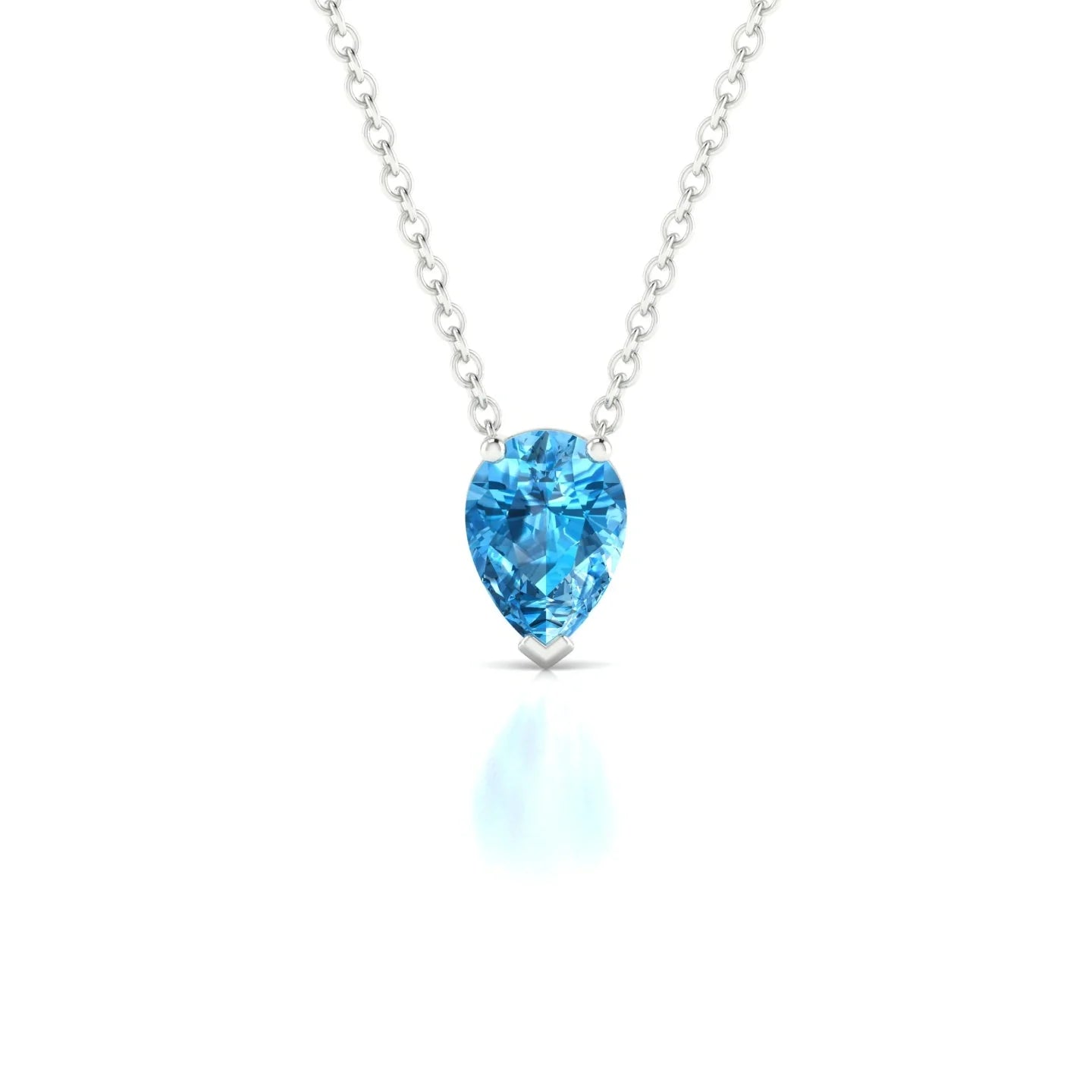 Radiance | 18k White Gold 7 x 5 mm Pear Topaz Pendant