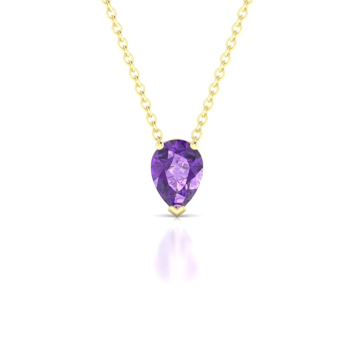 Radiance | 18k Yellow Gold 7 x 5 mm Pear Amethyst Pendant