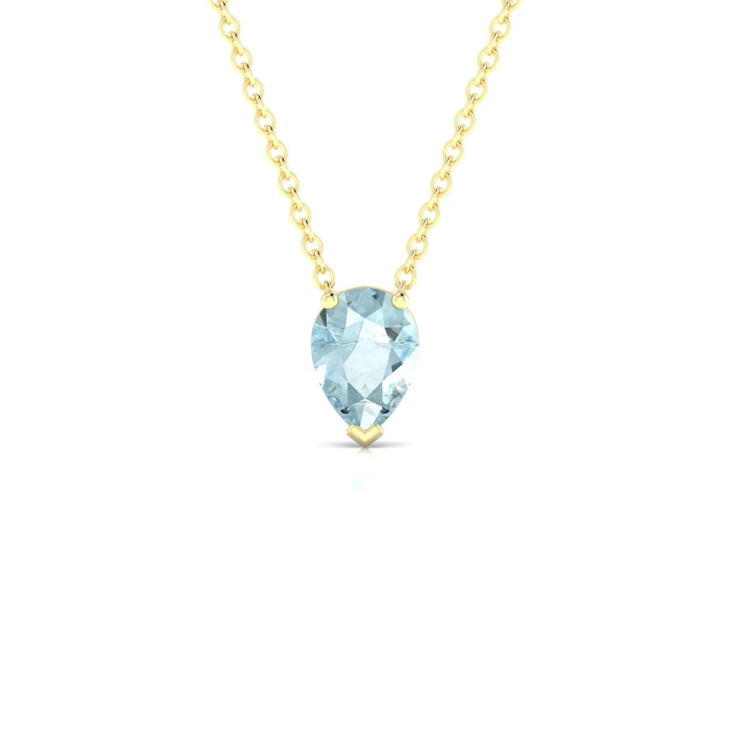 Radiance | 18k Yellow Gold 7 x 5 mm Pear Aquamarine Pendant