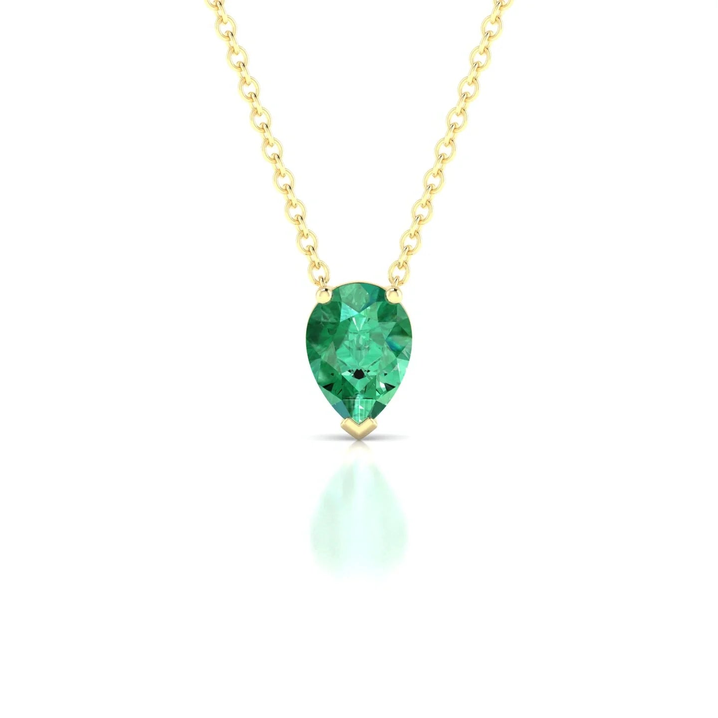 Radiance | 18k Yellow Gold 7 x 5 mm Pear Emerald Pendant