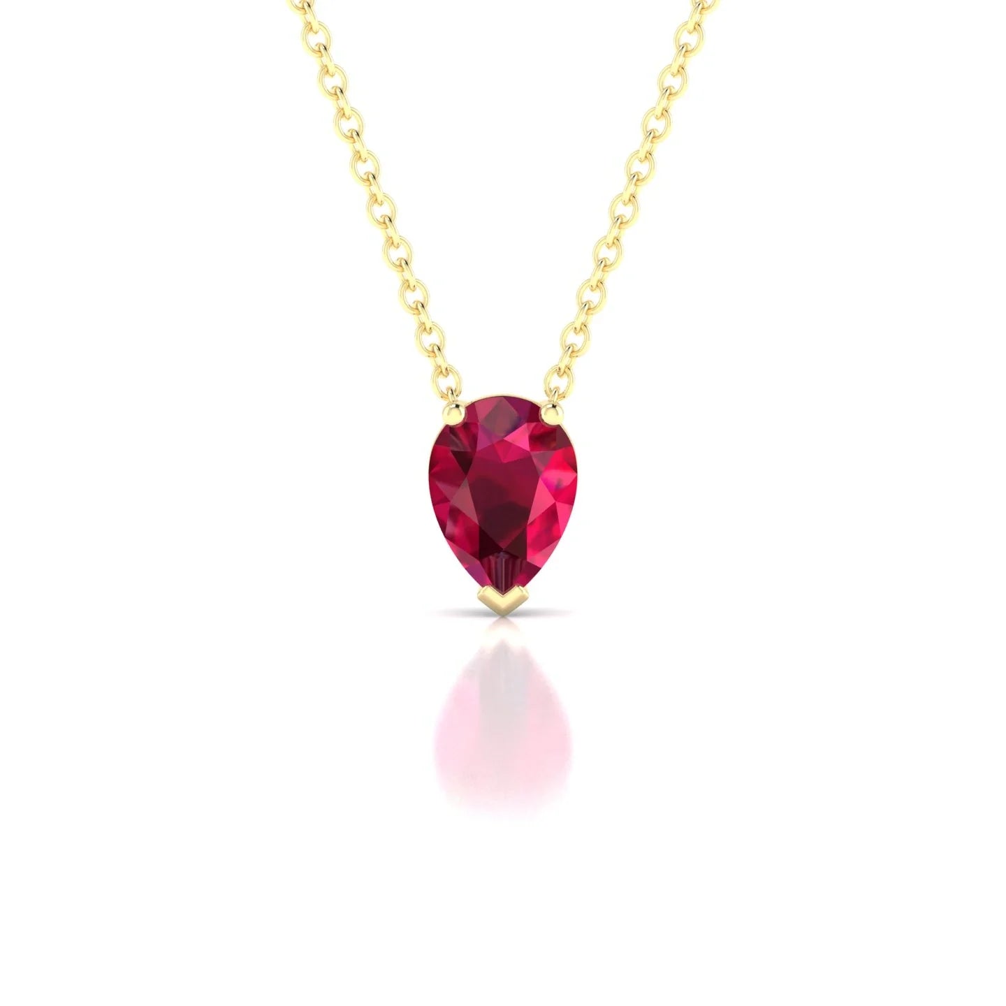 Radiance | 18k Yellow Gold 7 x 5 mm Pear Ruby Pendant