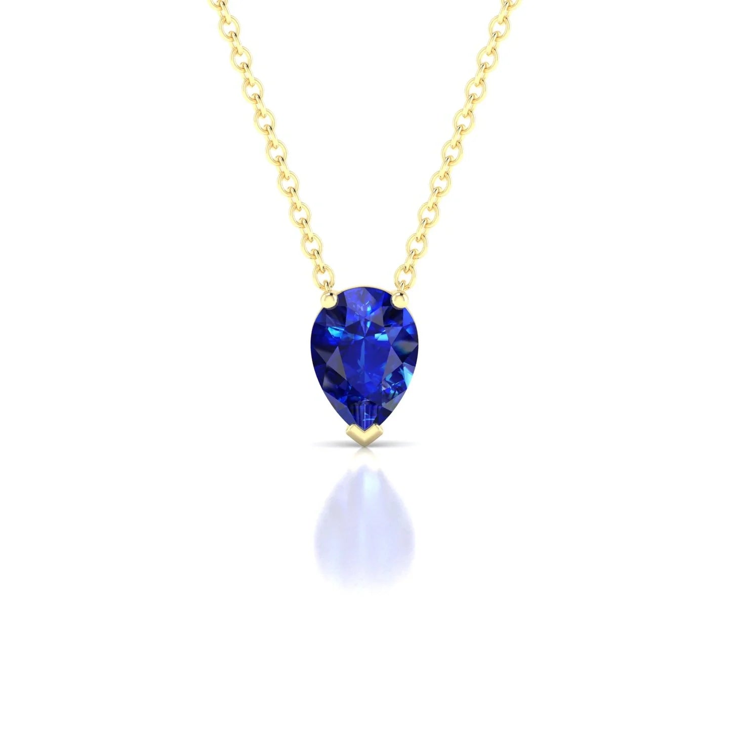 Radiance | 18k Yellow Gold 7 x 5 mm Pear Sapphire Pendant