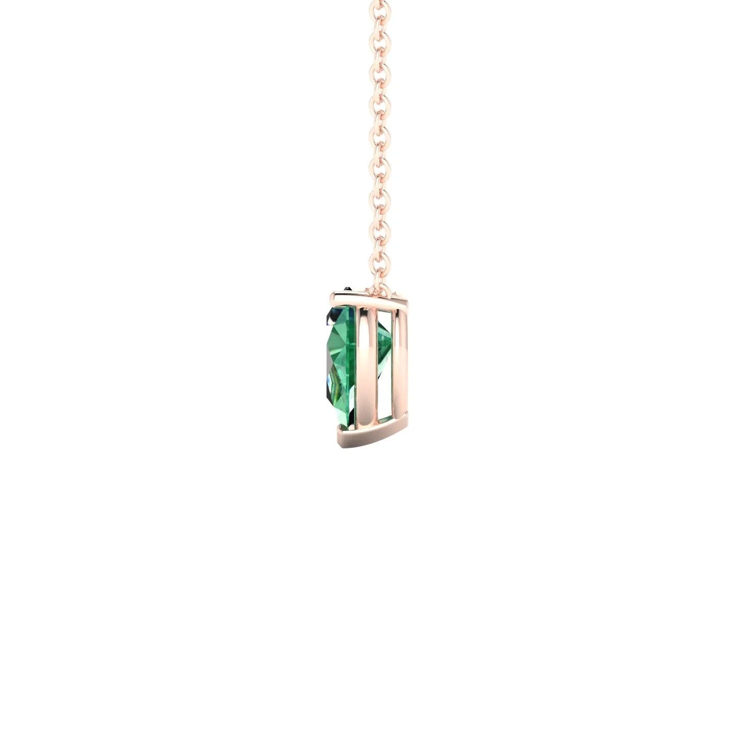 Radiance | 18k Rose Gold 7 x 5 mm Pear Emerald Pendant