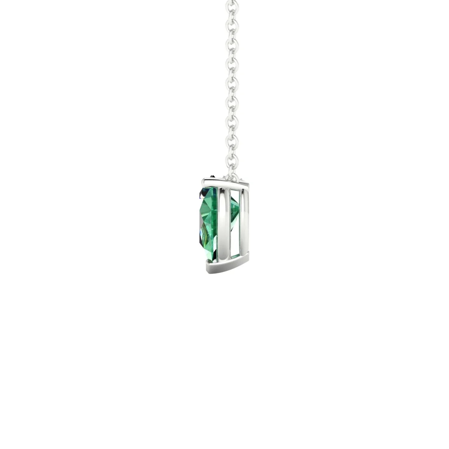 Radiance | 18k White Gold 7 x 5 mm Pear Emerald Pendant