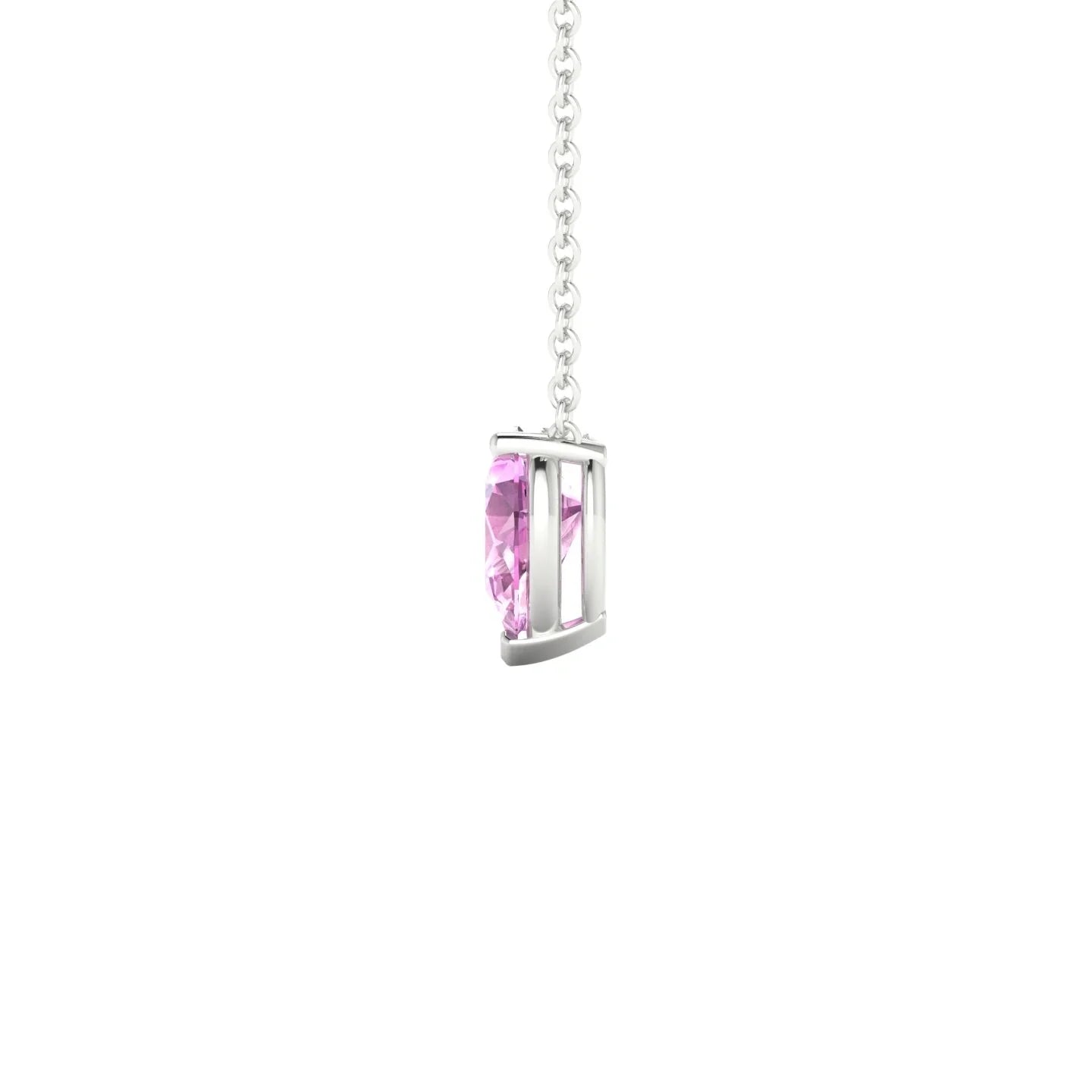 Radiance | 18k White Gold 7 x 5 mm Pear Pink Sapphire Pendant