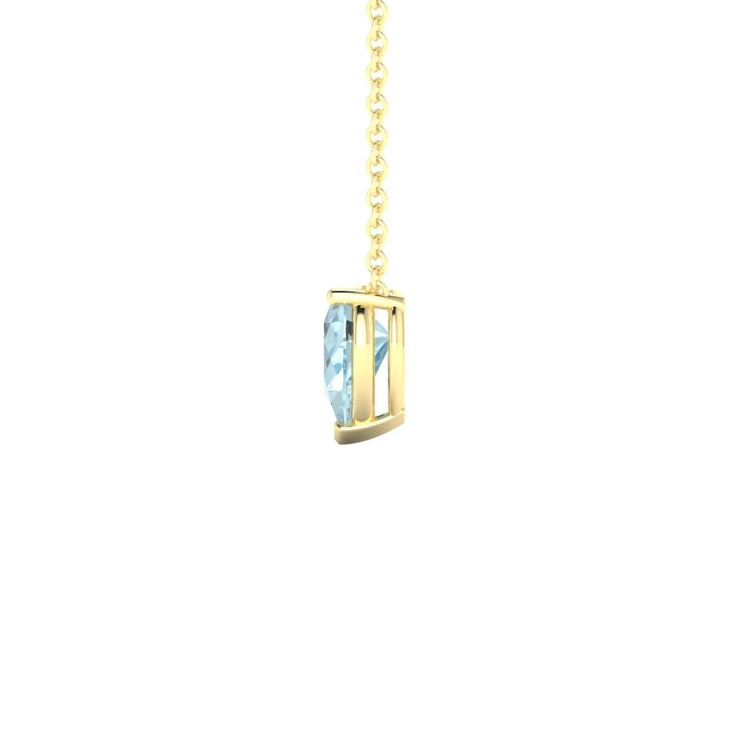 Radiance | 18k Yellow Gold 7 x 5 mm Pear Aquamarine Pendant