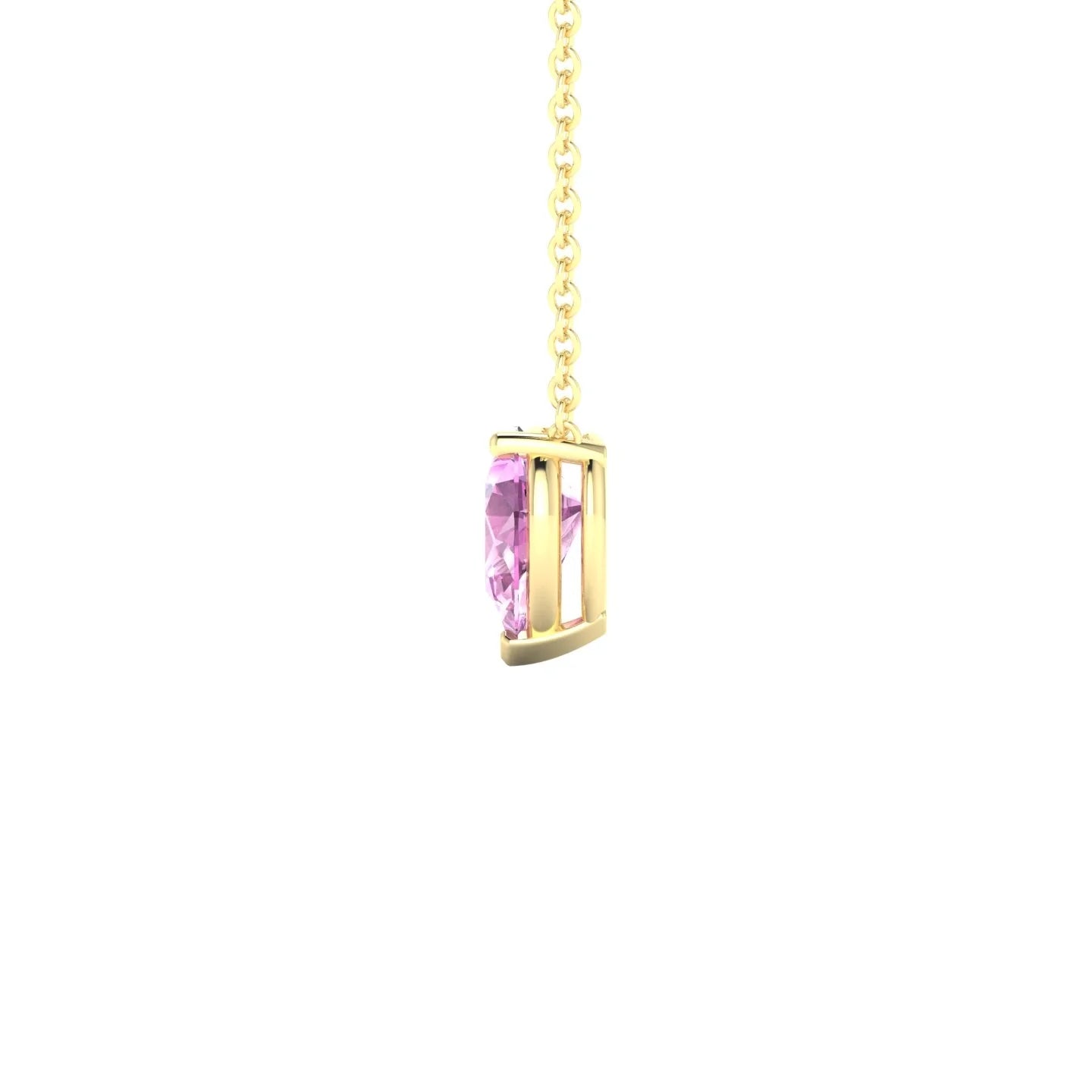 Radiance | 18k Yellow Gold 7 x 5 mm Pear Pink Sapphire Pendant