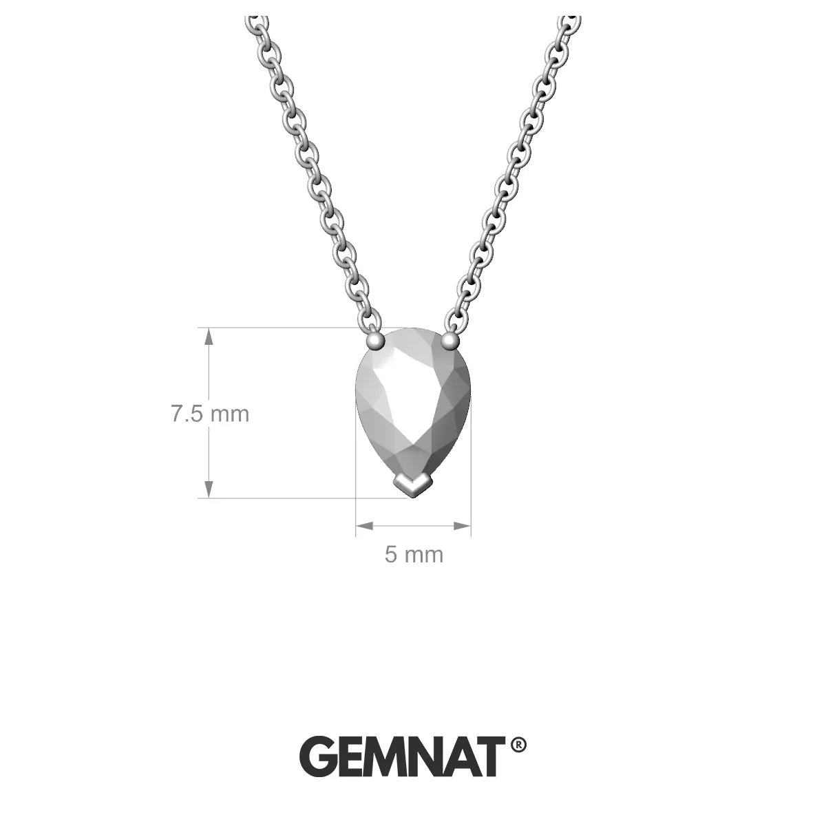 Radiance | 18k White Gold 7 x 5 mm Pear Emerald Pendant