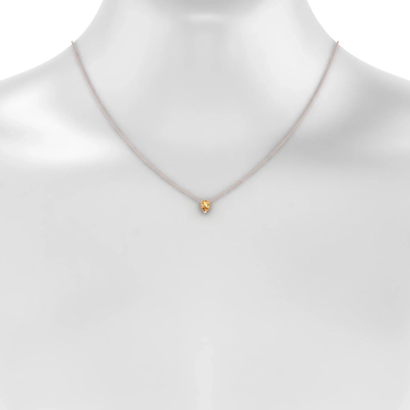 Radiance | 18k Rose Gold 7 x 5 mm Pear Citrine Pendant