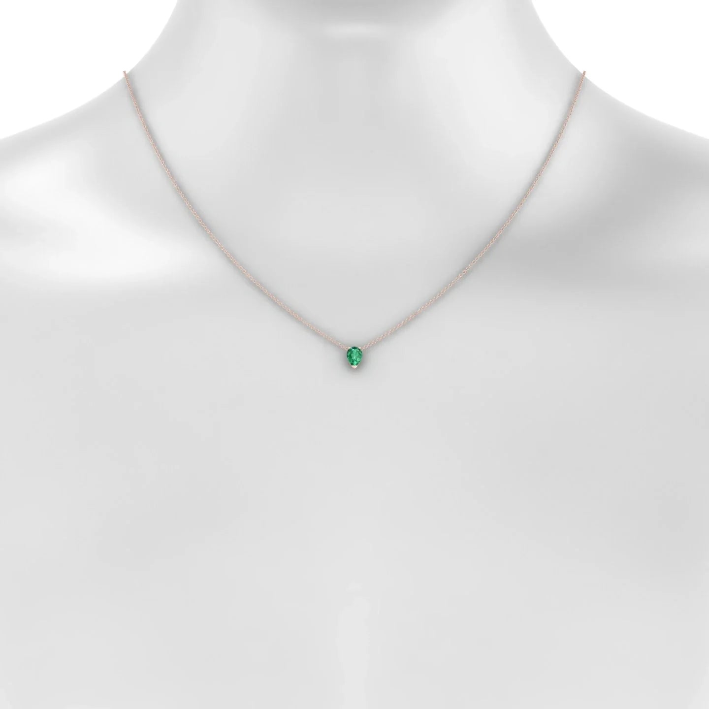 Radiance | 18k Rose Gold 7 x 5 mm Pear Emerald Pendant