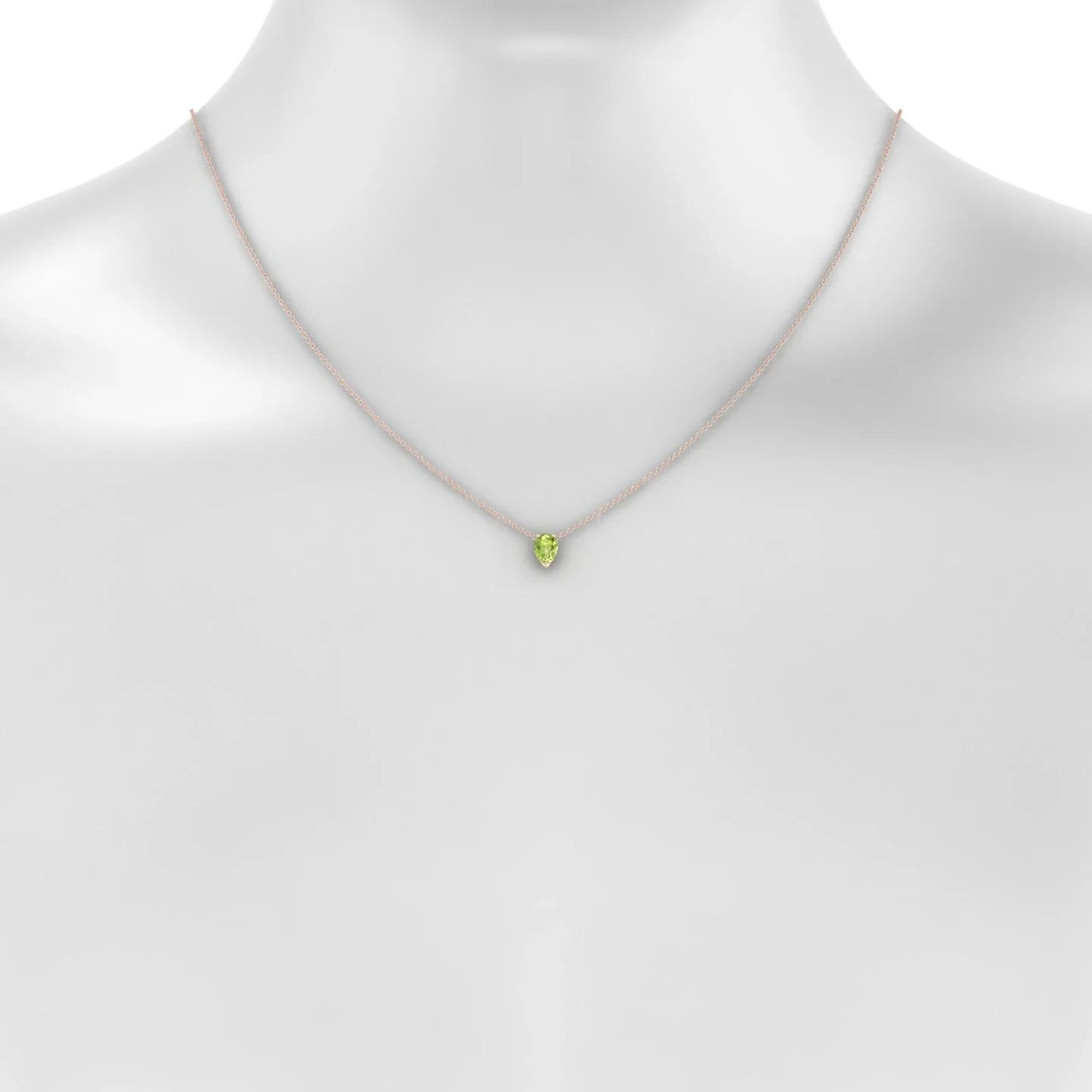 Radiance | 18k Rose Gold 7 x 5 mm Pear Peridot Pendant