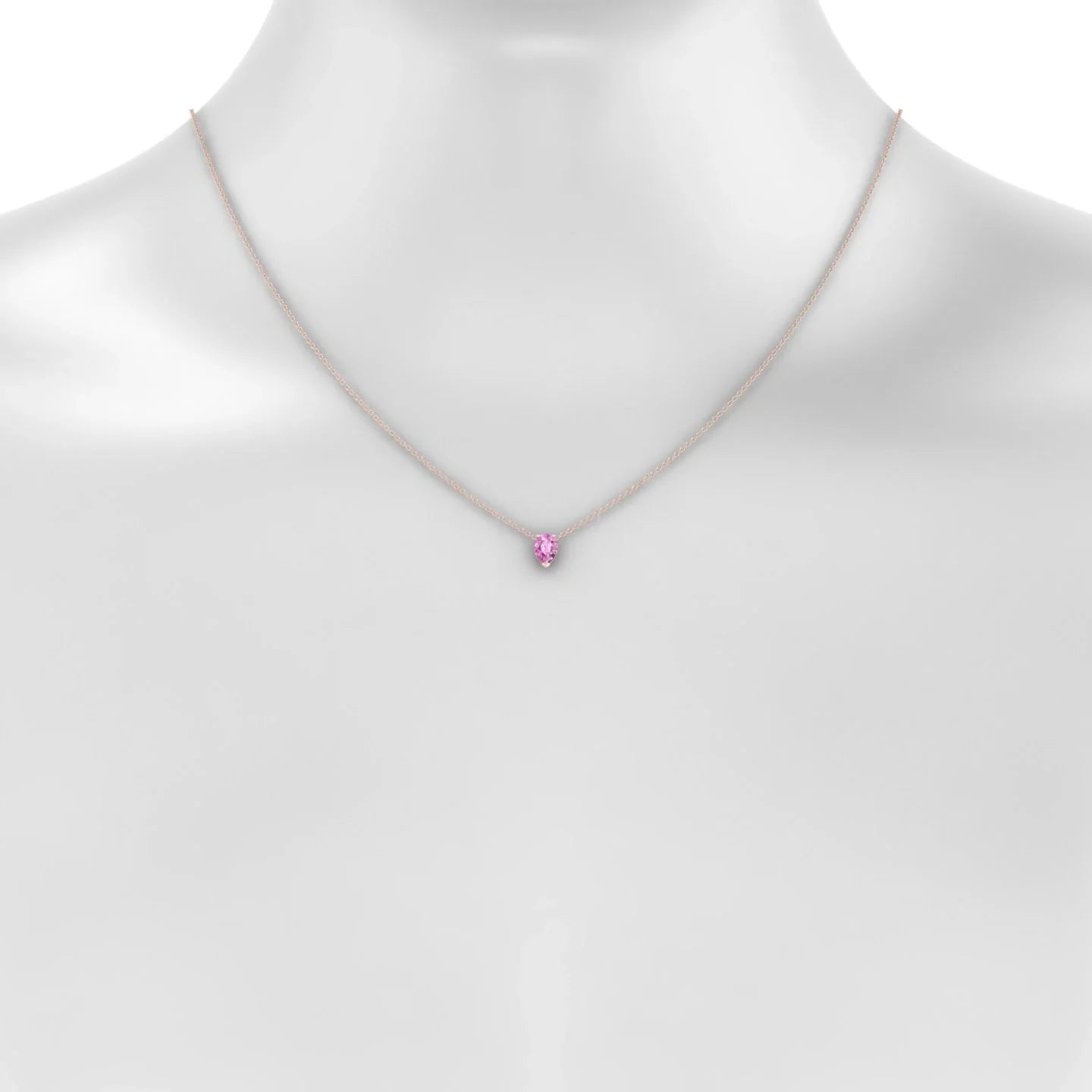 Radiance | 18k Rose Gold 7 x 5 mm Pear Pink Sapphire Pendant