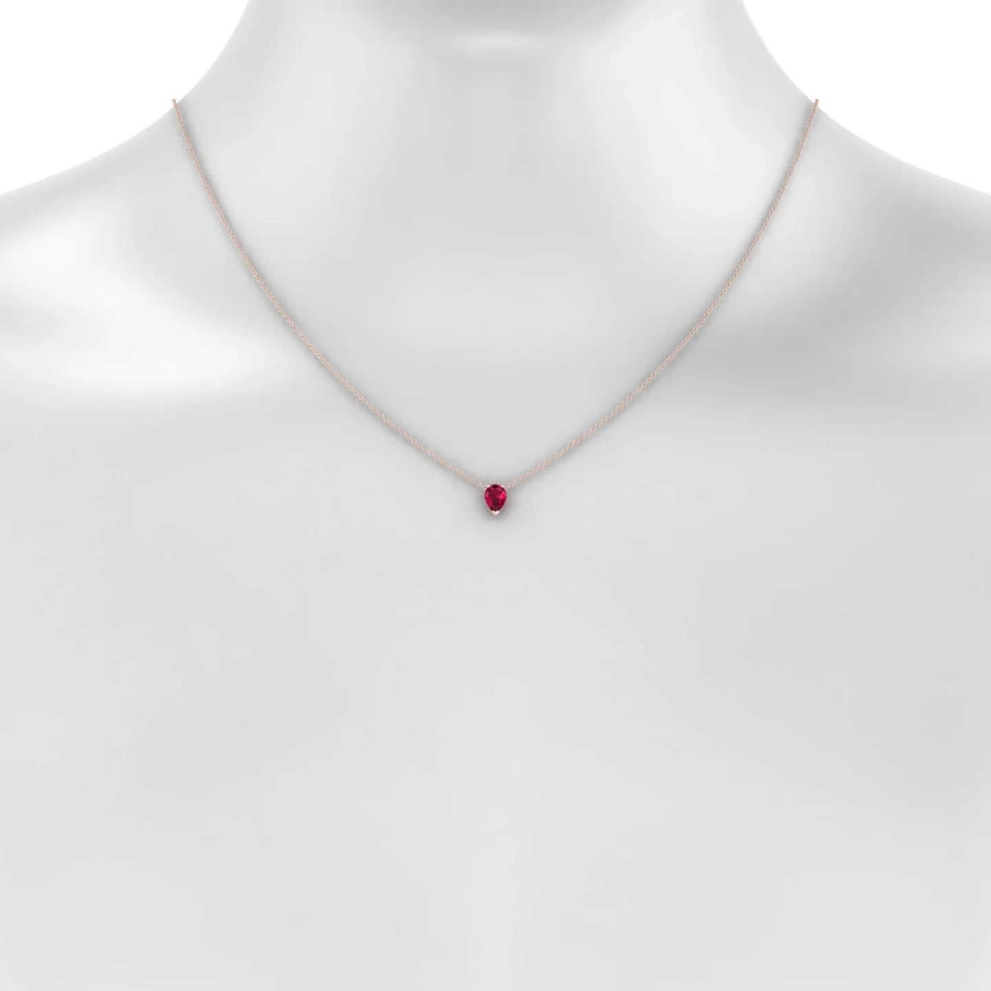 Radiance | 18k Rose Gold 7 x 5 mm Pear Ruby Pendant