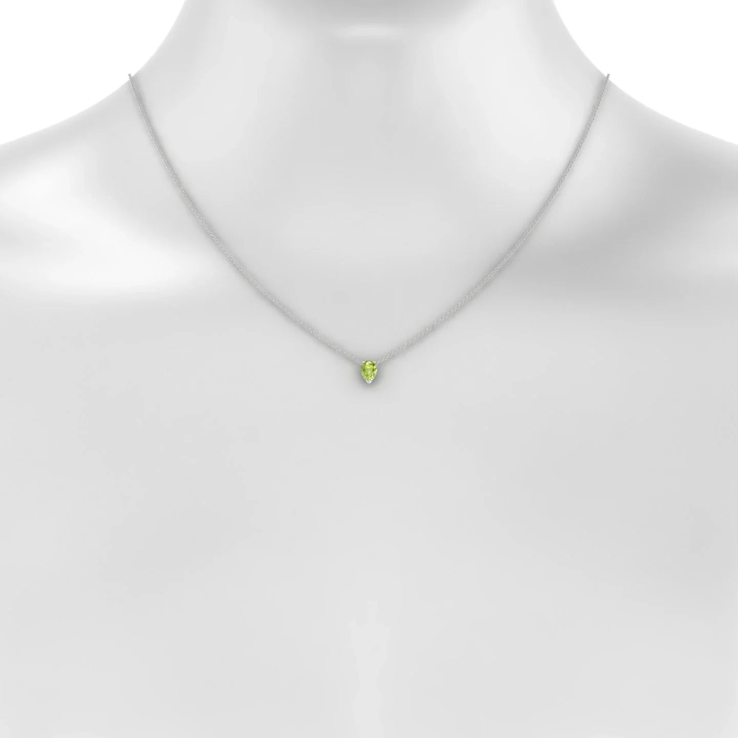 Radiance | 18k White Gold 7 x 5 mm Pear Peridot Pendant