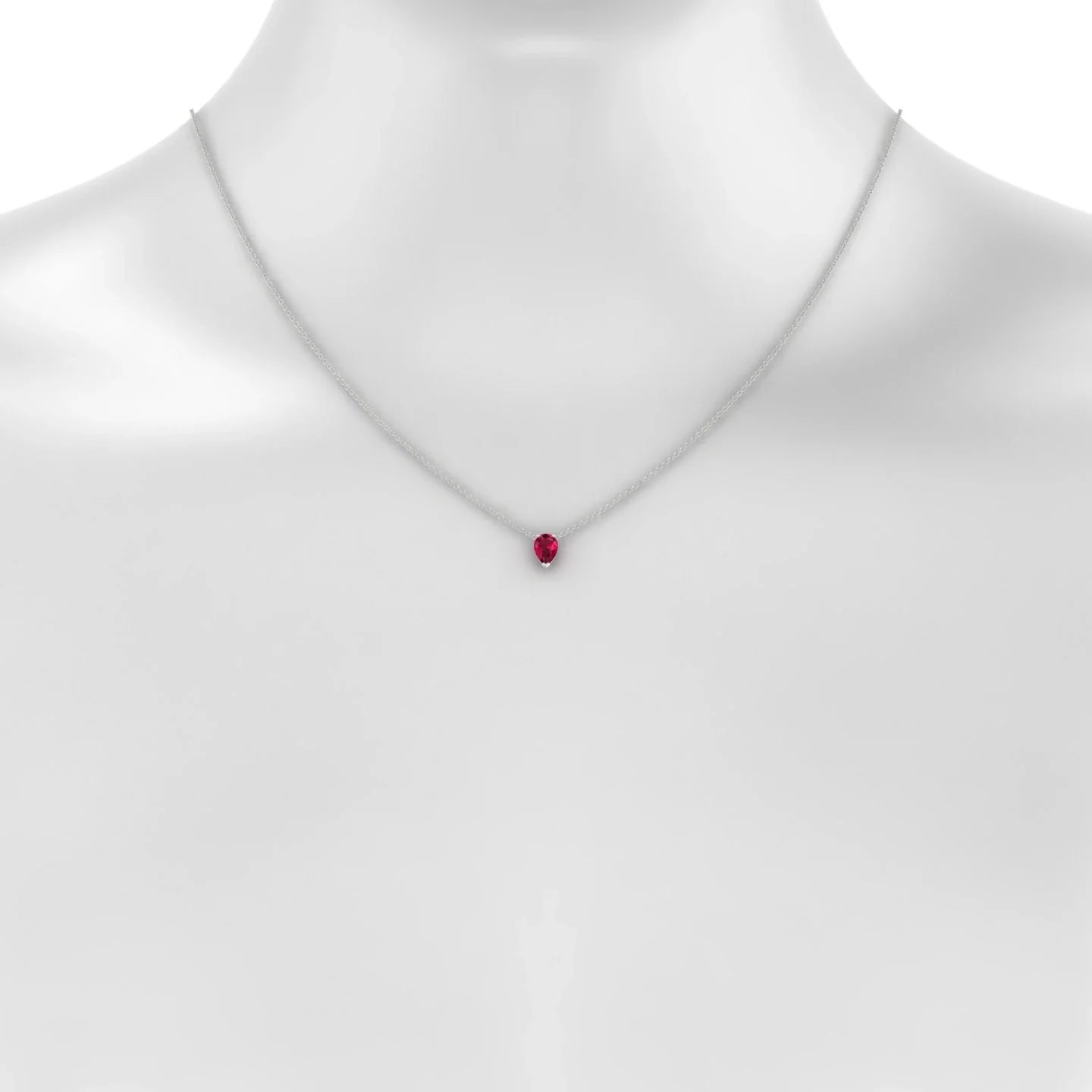 Radiance | 18k White Gold 7 x 5 mm Pear Ruby Pendant