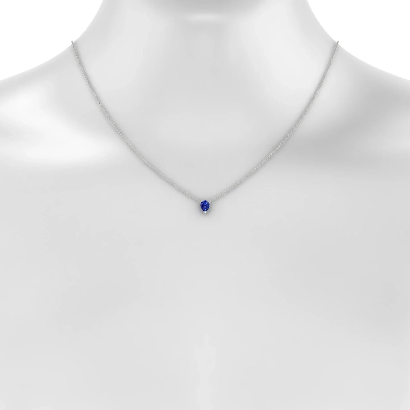 Radiance | 18k White Gold 7 x 5 mm Pear Sapphire Pendant