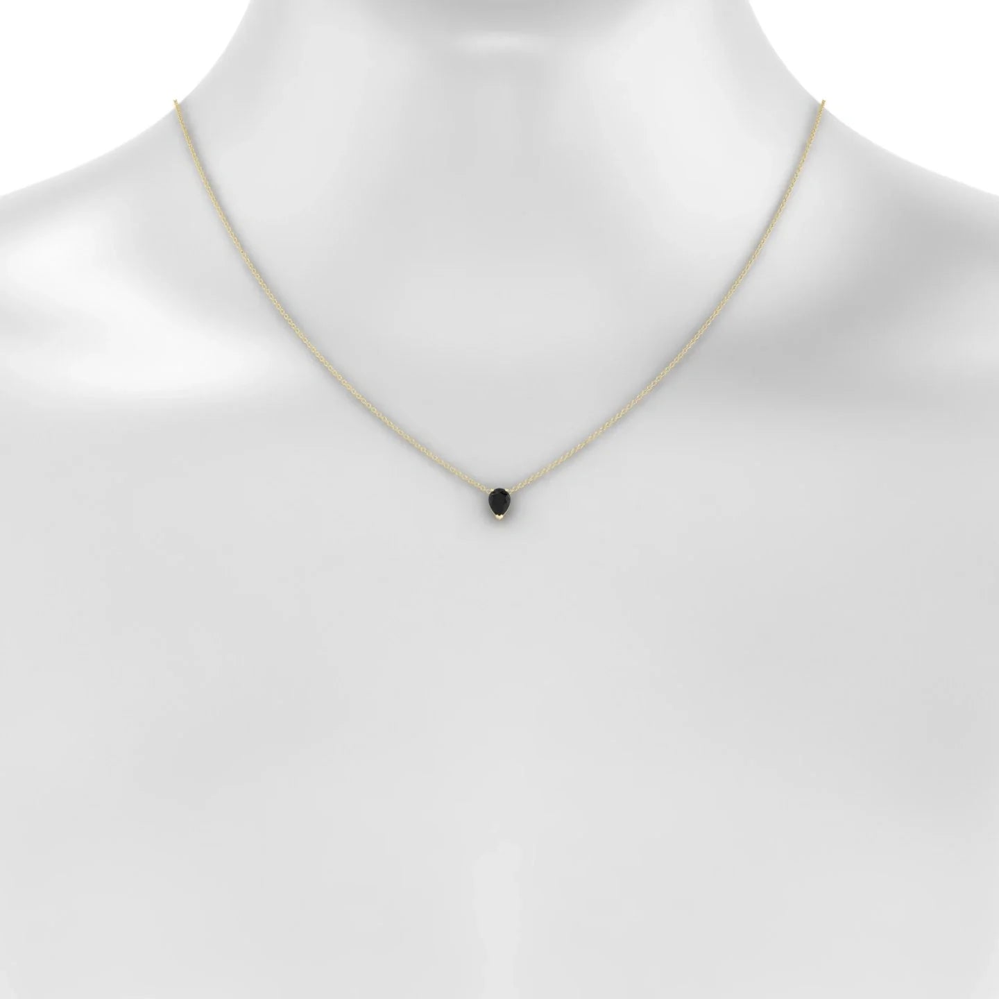 Radiance | 18k Yellow Gold 7 x 5 mm Pear Black Diamond Pendant