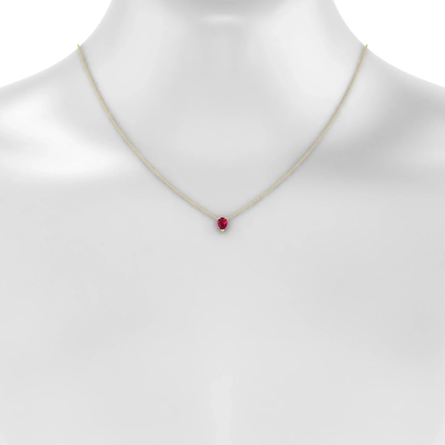 Radiance | 18k Yellow Gold 7 x 5 mm Pear Ruby Pendant