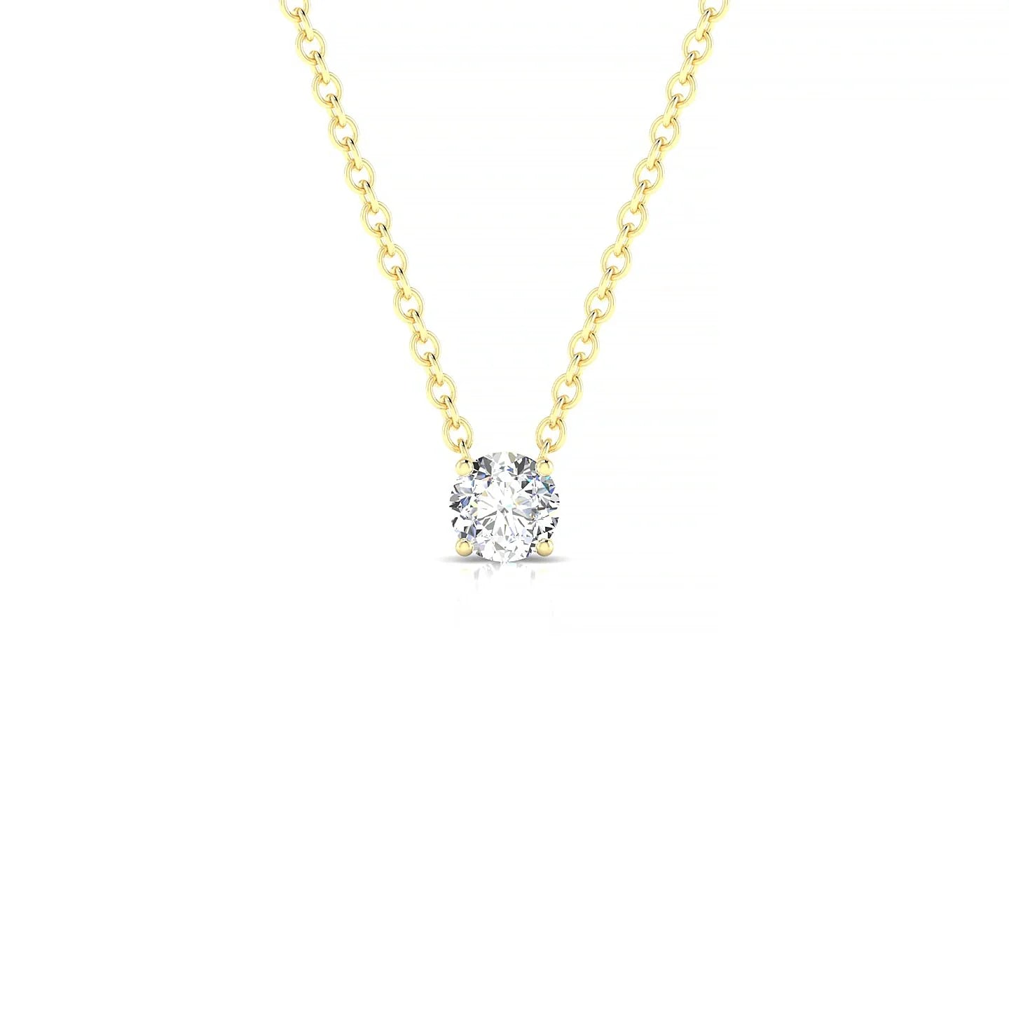 Radiance | 18k Yellow Gold 3.7 mm Round Diamond Pendant