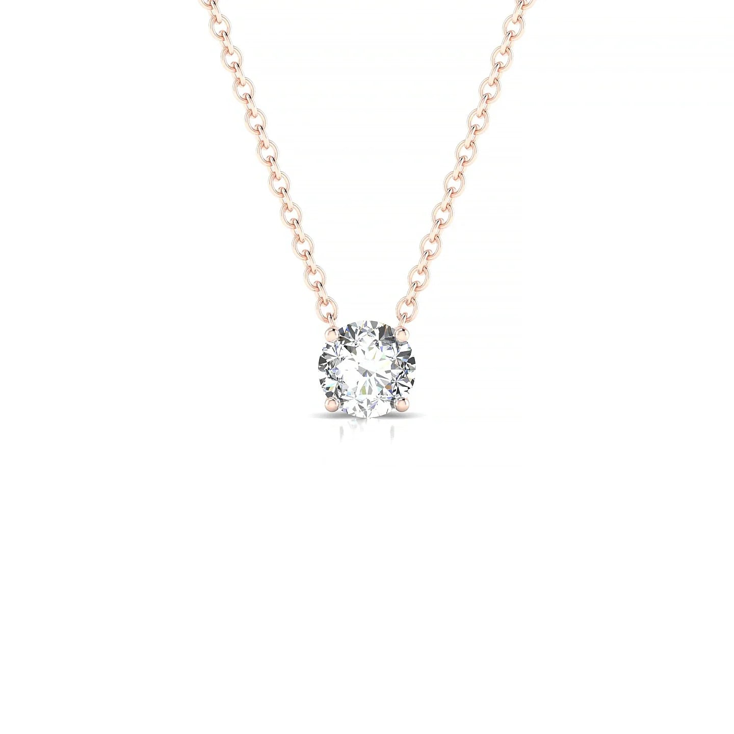 Radiance | 18k Rose Gold 4.2 mm Round Diamond Pendant