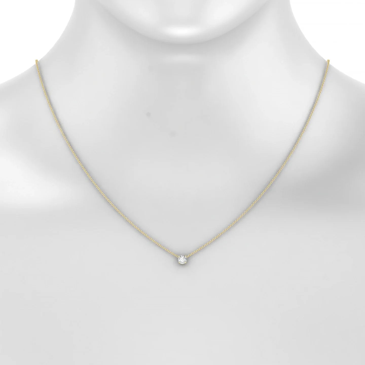 Radiance | 18k Yellow Gold 4.2 mm Round Diamond Pendant