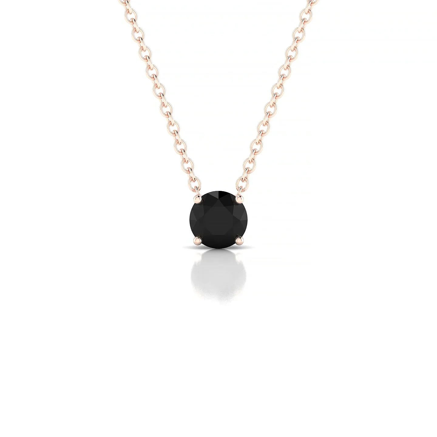 Radiance | 18k Rose Gold 4.5 mm Round Black Diamond Pendant