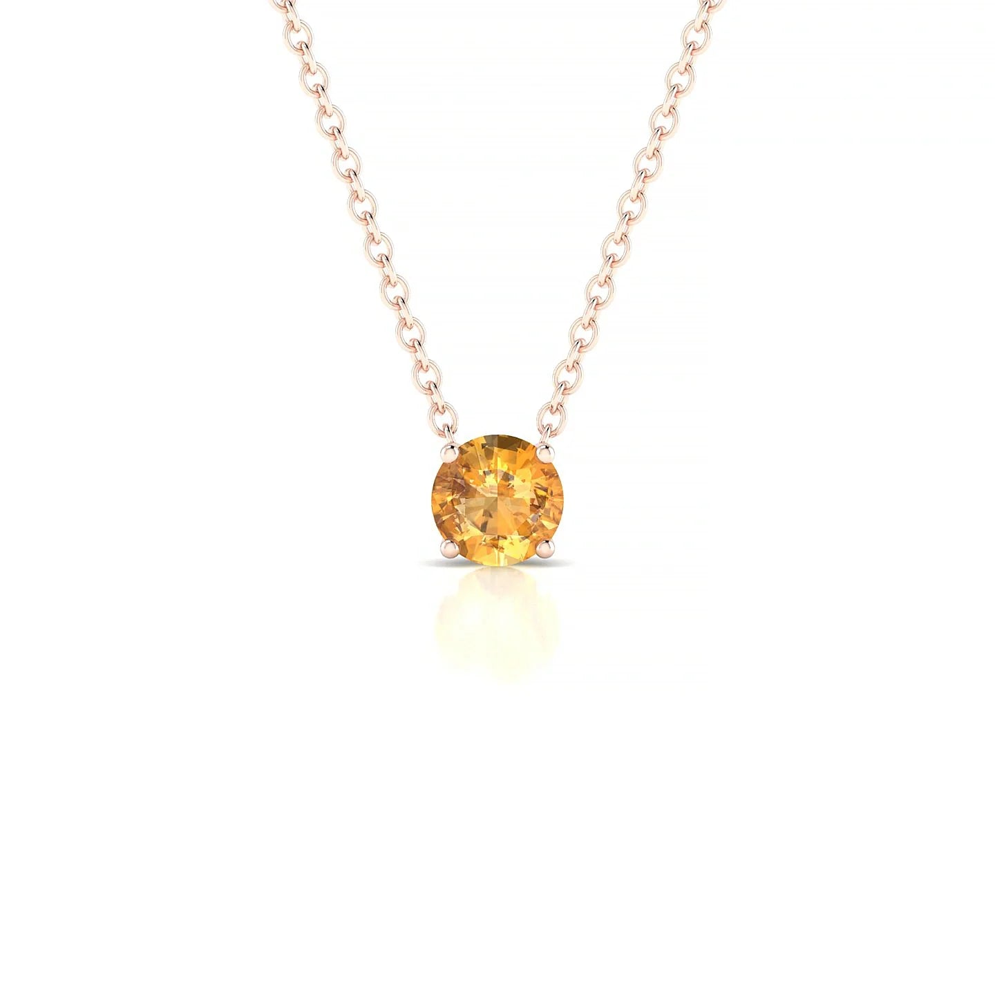 Radiance | 18k Rose Gold 4.5 mm Round Citrine Pendant