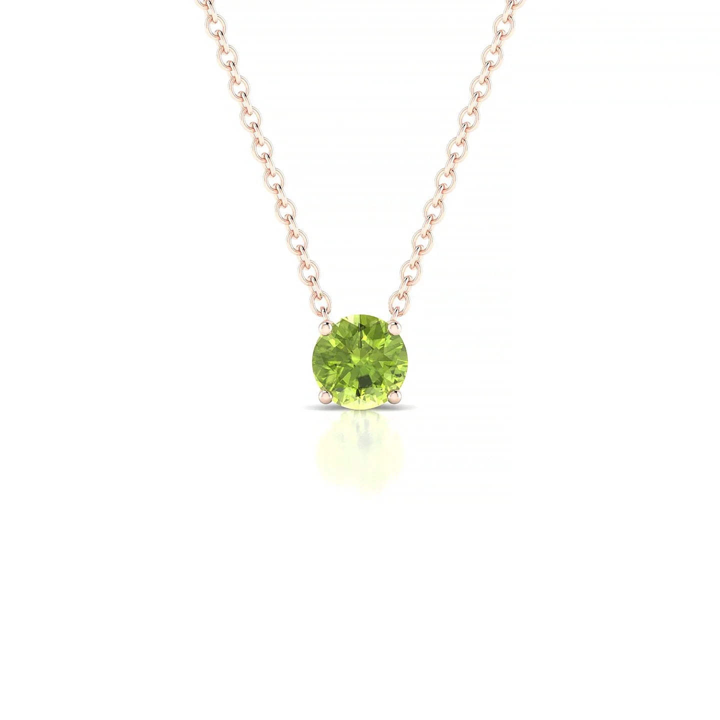 Radiance | 18k Rose Gold 4.5 mm Round Peridot Pendant