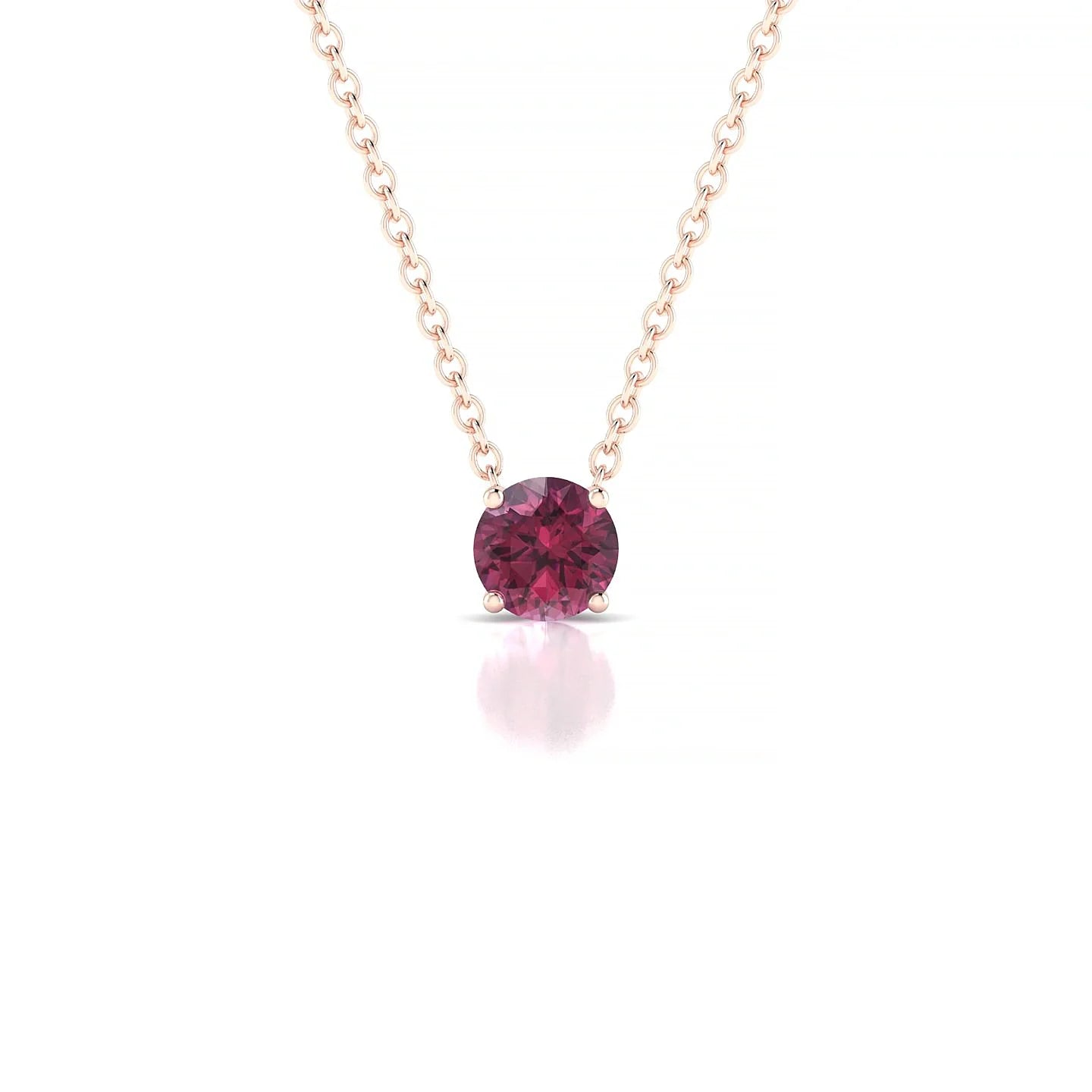 Radiance | 18k Rose Gold 4.5 mm Round Rhodolite Pendant