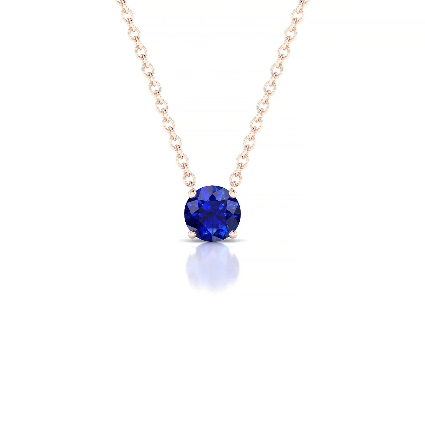 Radiance | 18k Rose Gold 4.5 mm Round Sapphire Pendant