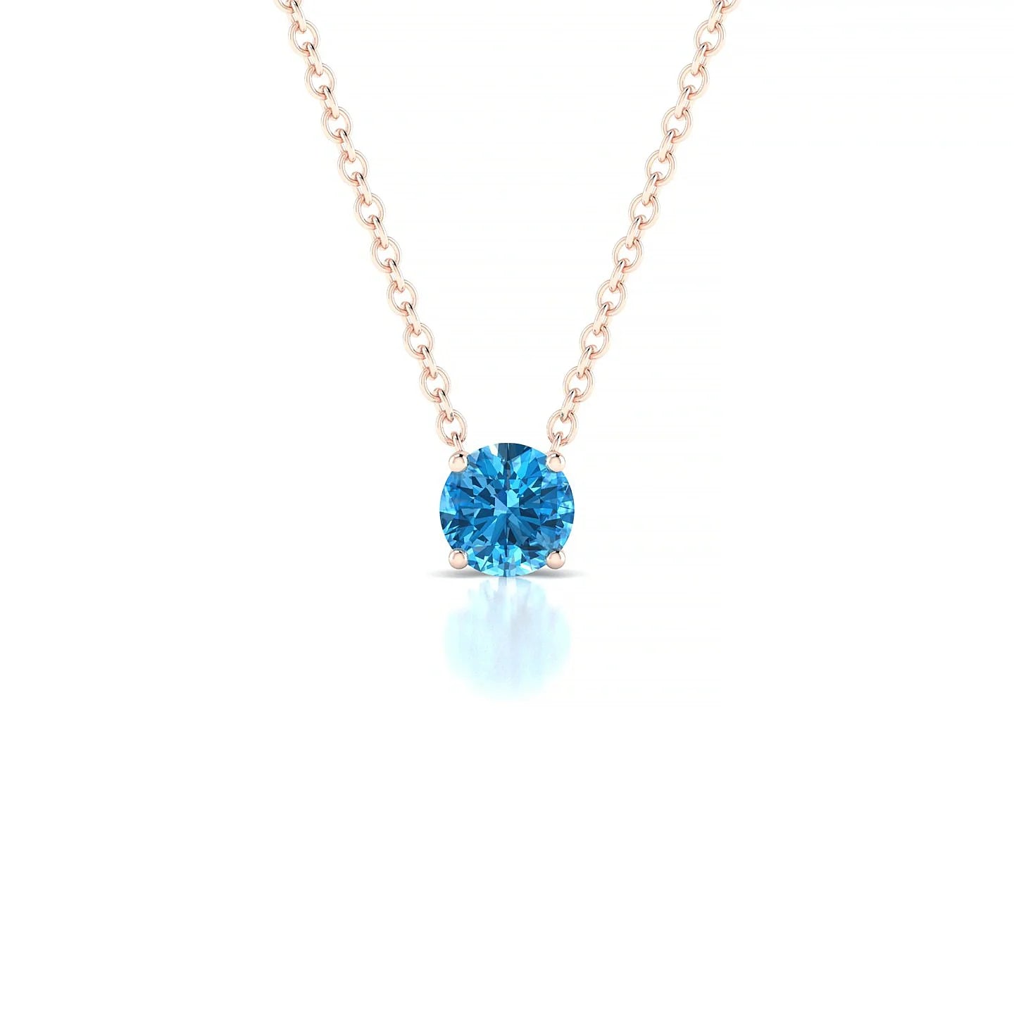 Radiance | 18k Rose Gold 4.5 mm Round Topaz Pendant