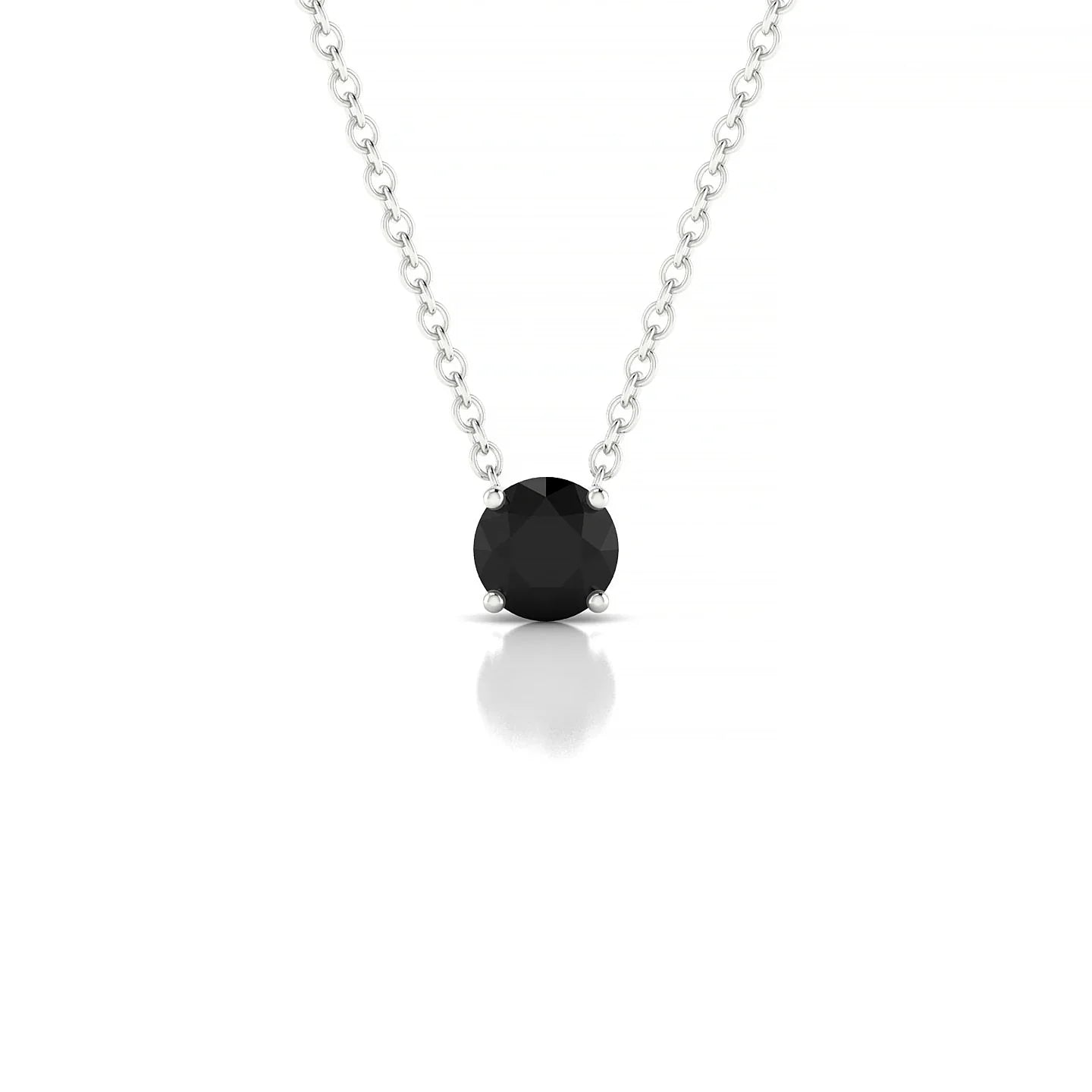 Radiance | 18k White Gold 4.5 mm Round Black Diamond Pendant