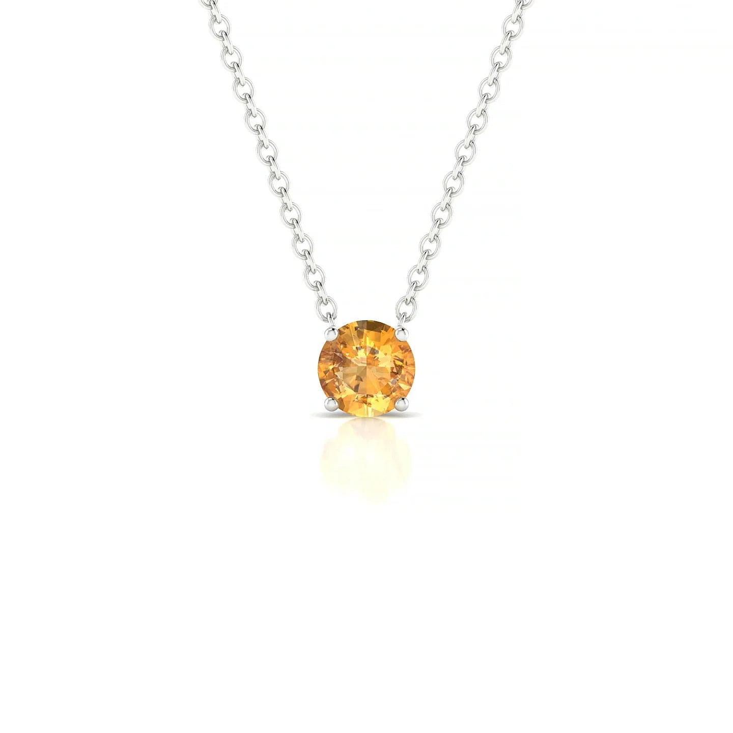 Radiance | 18k White Gold 4.5 mm Round Citrine Pendant