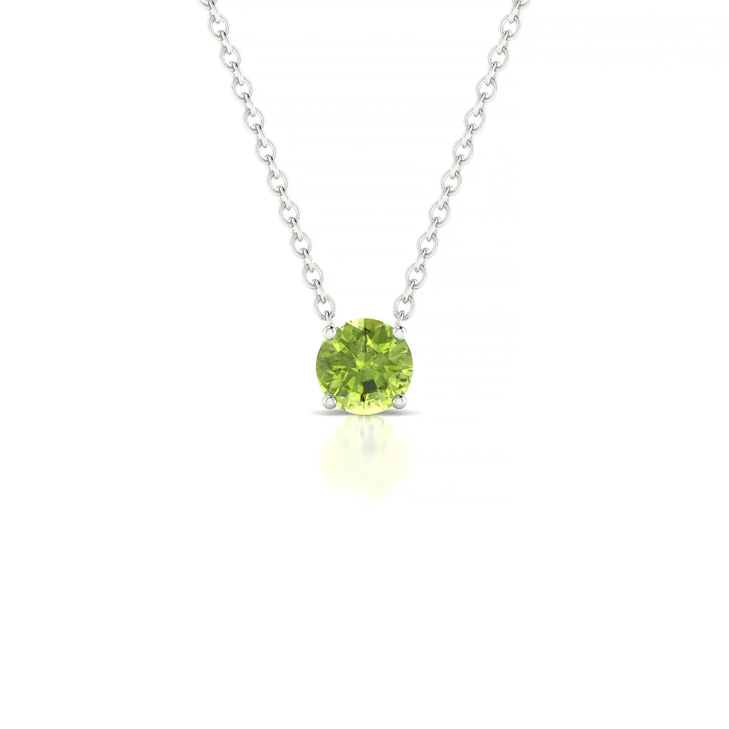 Radiance | 18k White Gold 4.5 mm Round Peridot Pendant