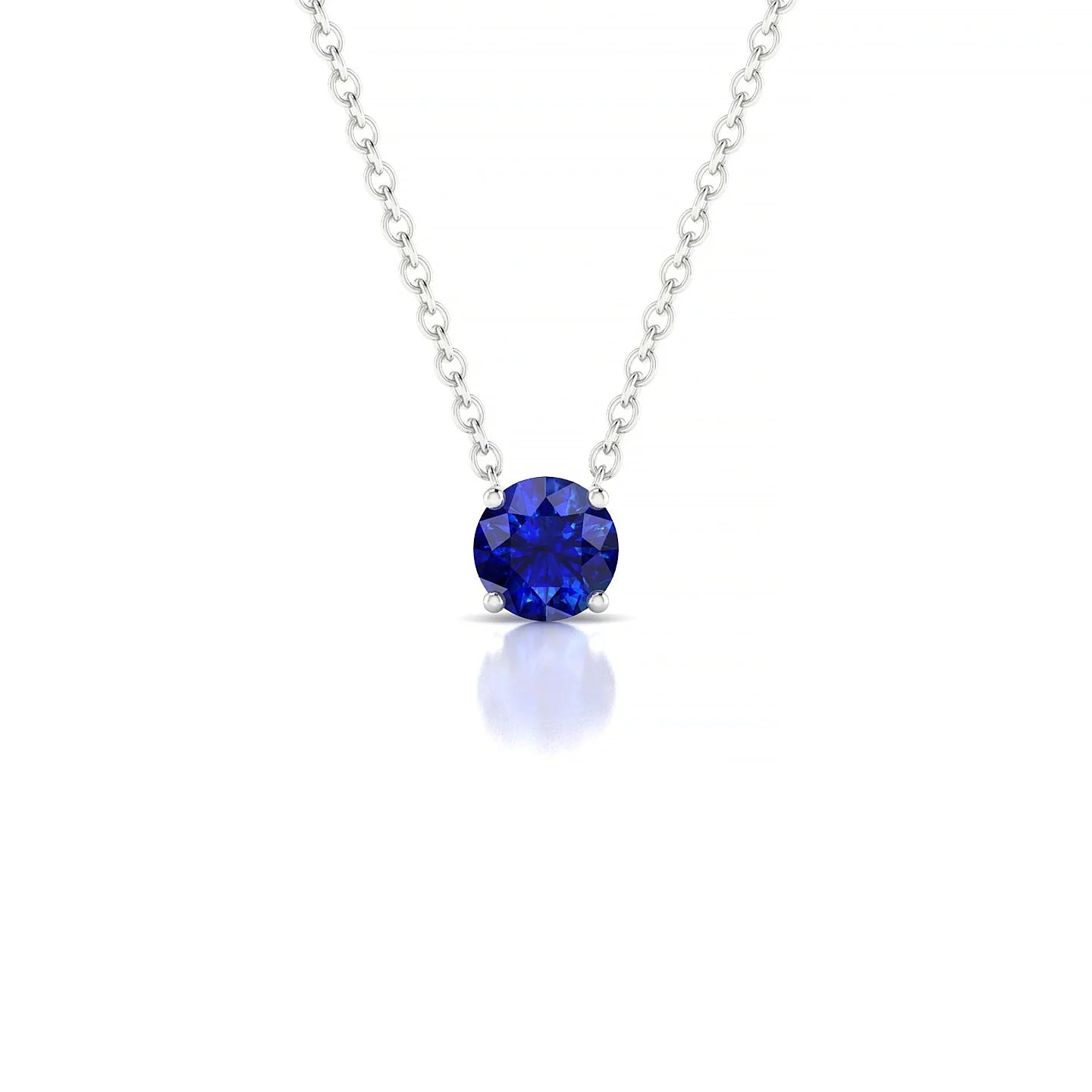 Radiance | 18k White Gold 4.5 mm Round Sapphire Pendant