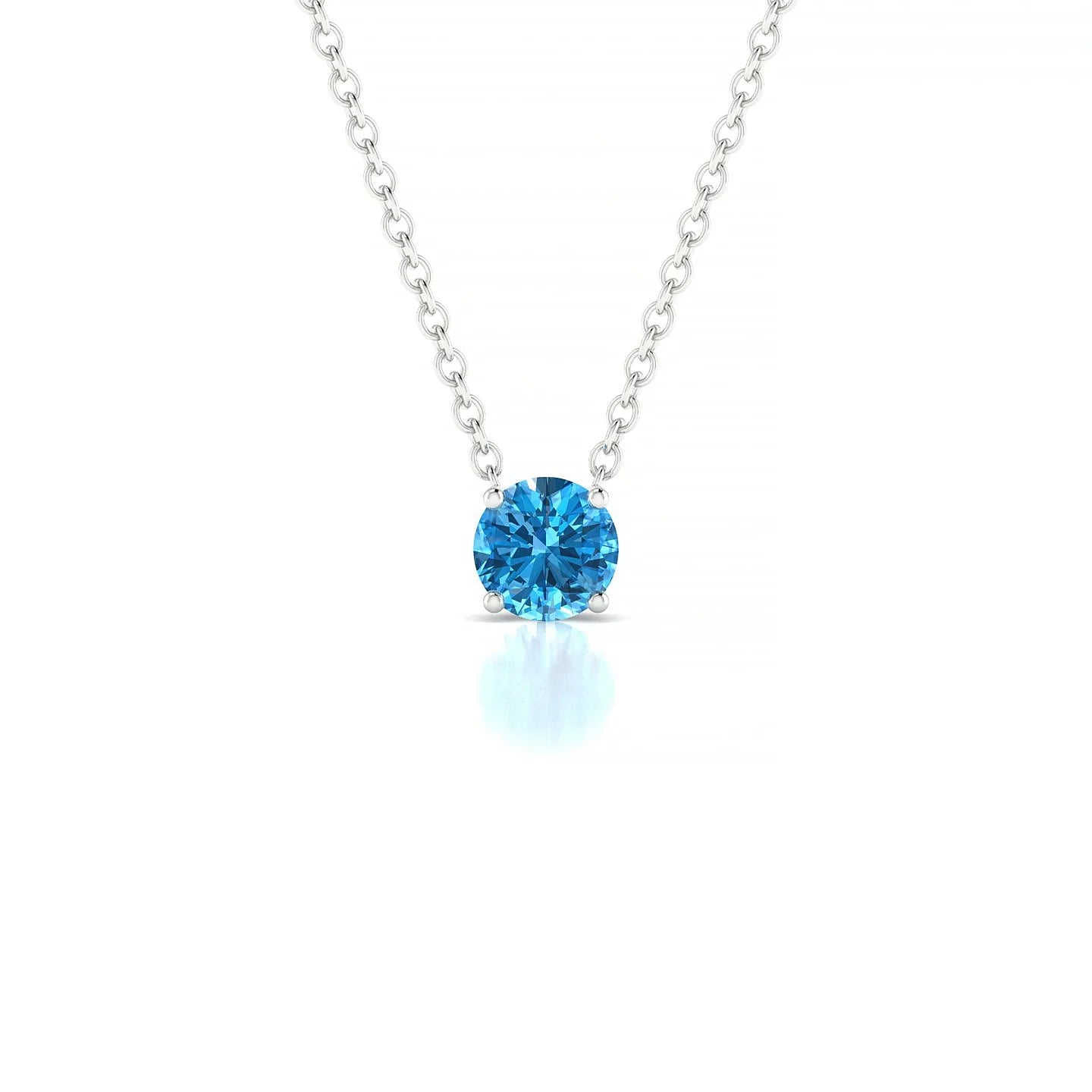 Radiance | 18k White Gold 4.5 mm Round Topaz Pendant