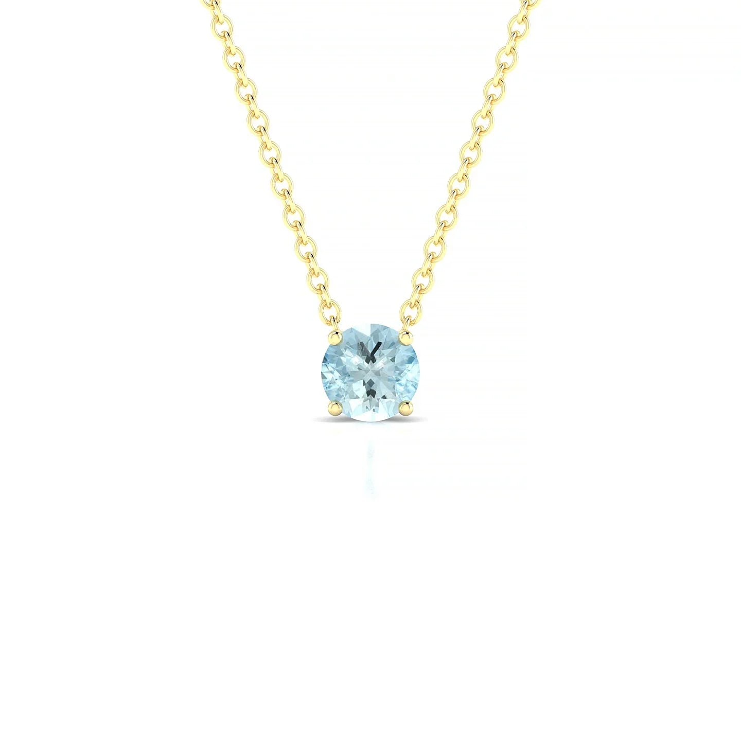 Radiance | 18k Yellow Gold 4.5 mm Round Aquamarine Pendant