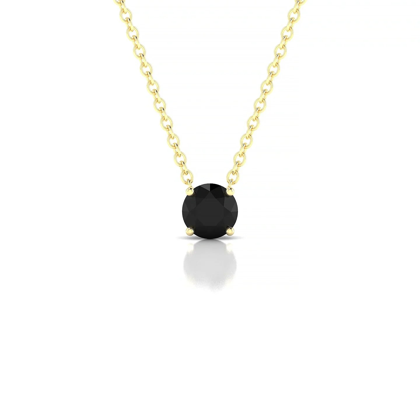Radiance | 18k Yellow Gold 4.5 mm Round Black Diamond Pendant