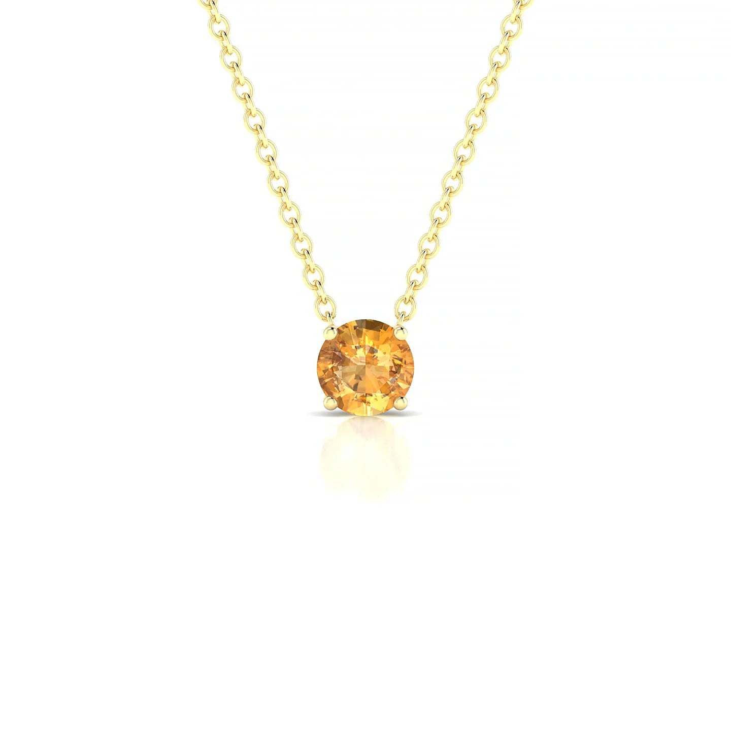 Radiance | 18k Yellow Gold 4.5 mm Round Citrine Pendant