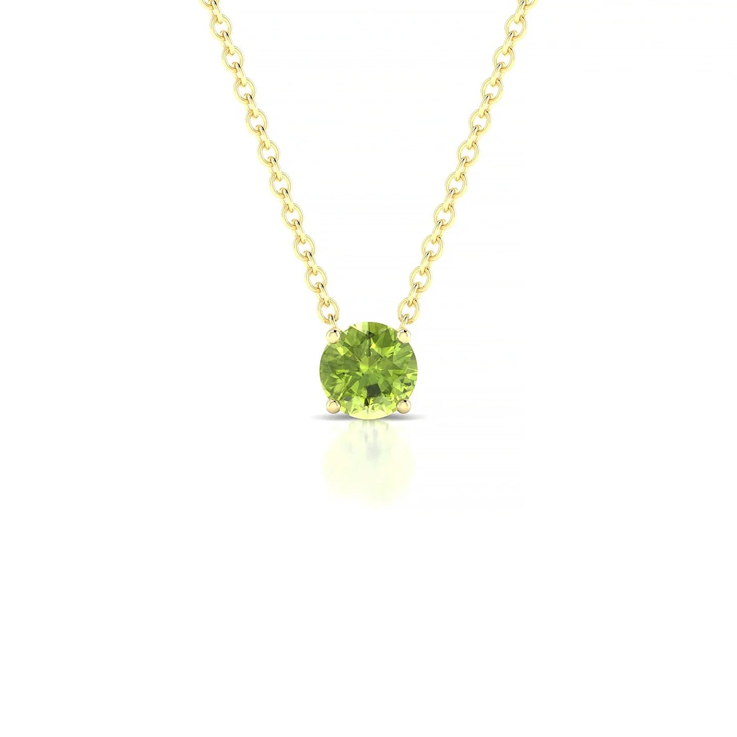 Radiance | 18k Yellow Gold 4.5 mm Round Peridot Pendant